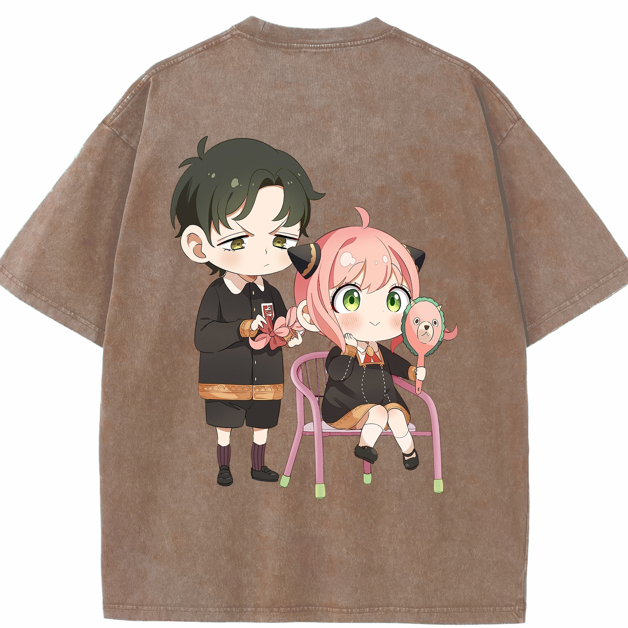 （画像用） SPY×FAMILY间谍家家酒 綿100% ヴィンテージ風 半袖Tシャツ（背面プリント）