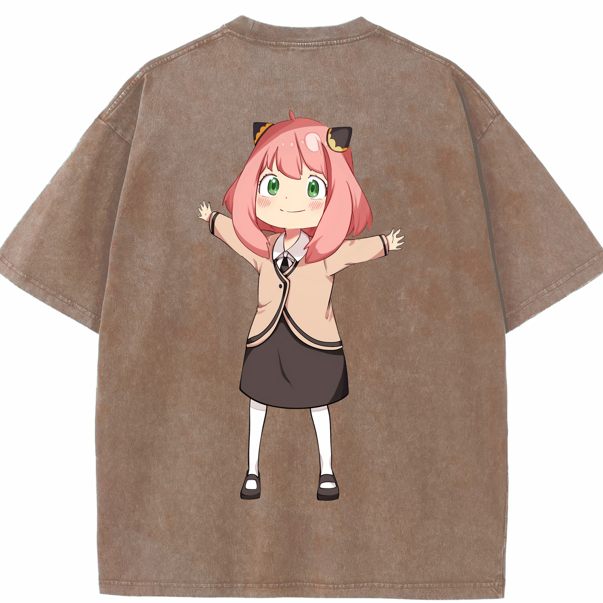 （画像用） SPY×FAMILY间谍家家酒 綿100% ヴィンテージ風 半袖Tシャツ（背面プリント）