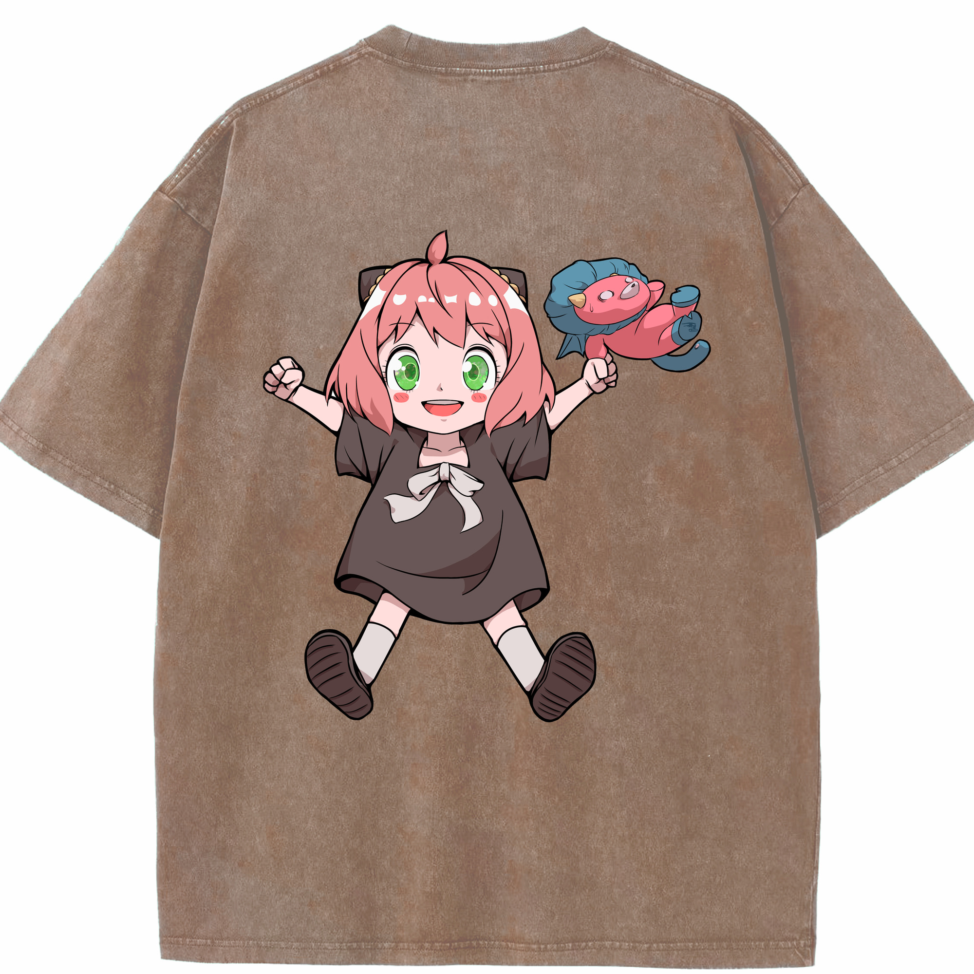 （画像用） SPY×FAMILY间谍家家酒 綿100% ヴィンテージ風 半袖Tシャツ（背面プリント）