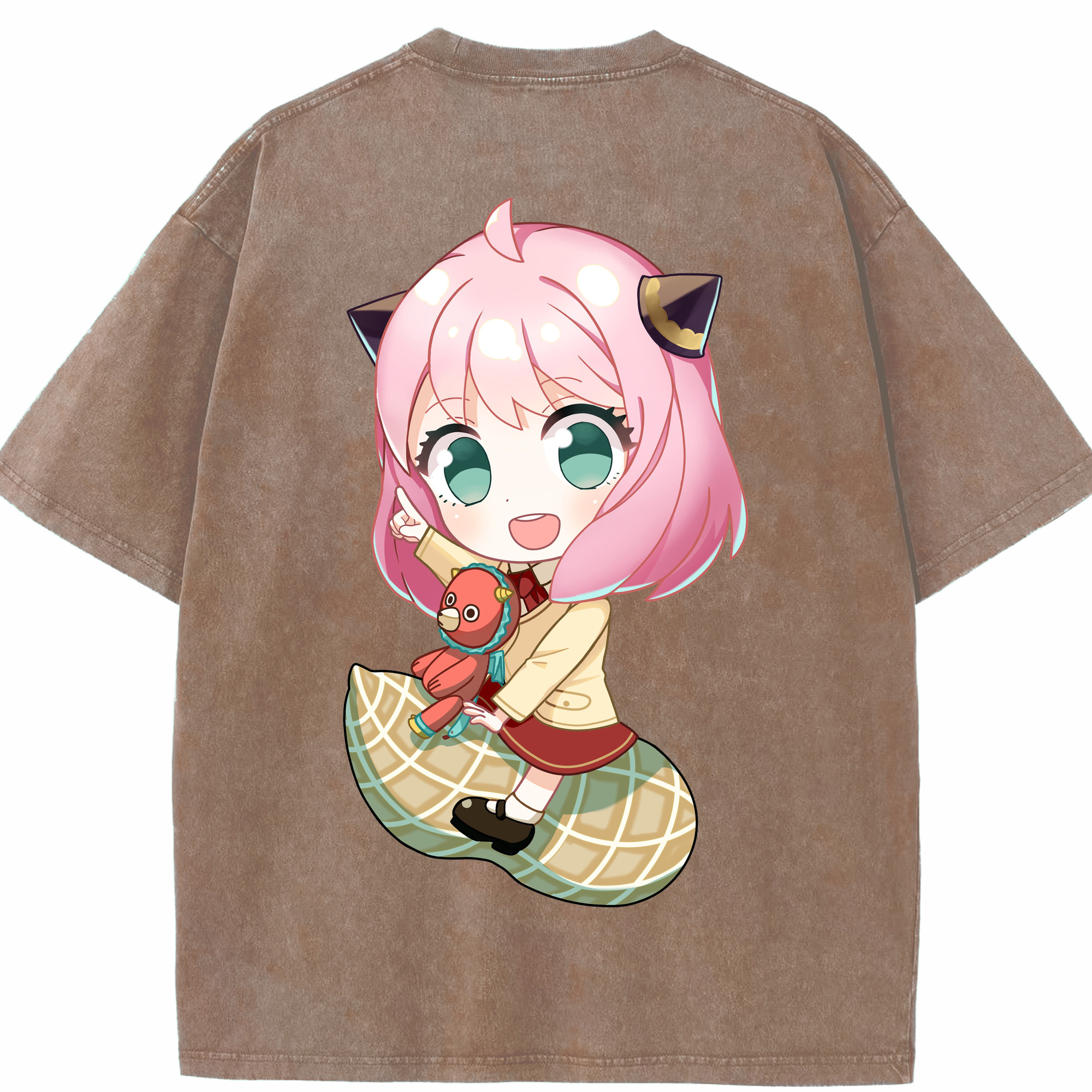 （画像用） SPY×FAMILY间谍家家酒 綿100% ヴィンテージ風 半袖Tシャツ（背面プリント）
