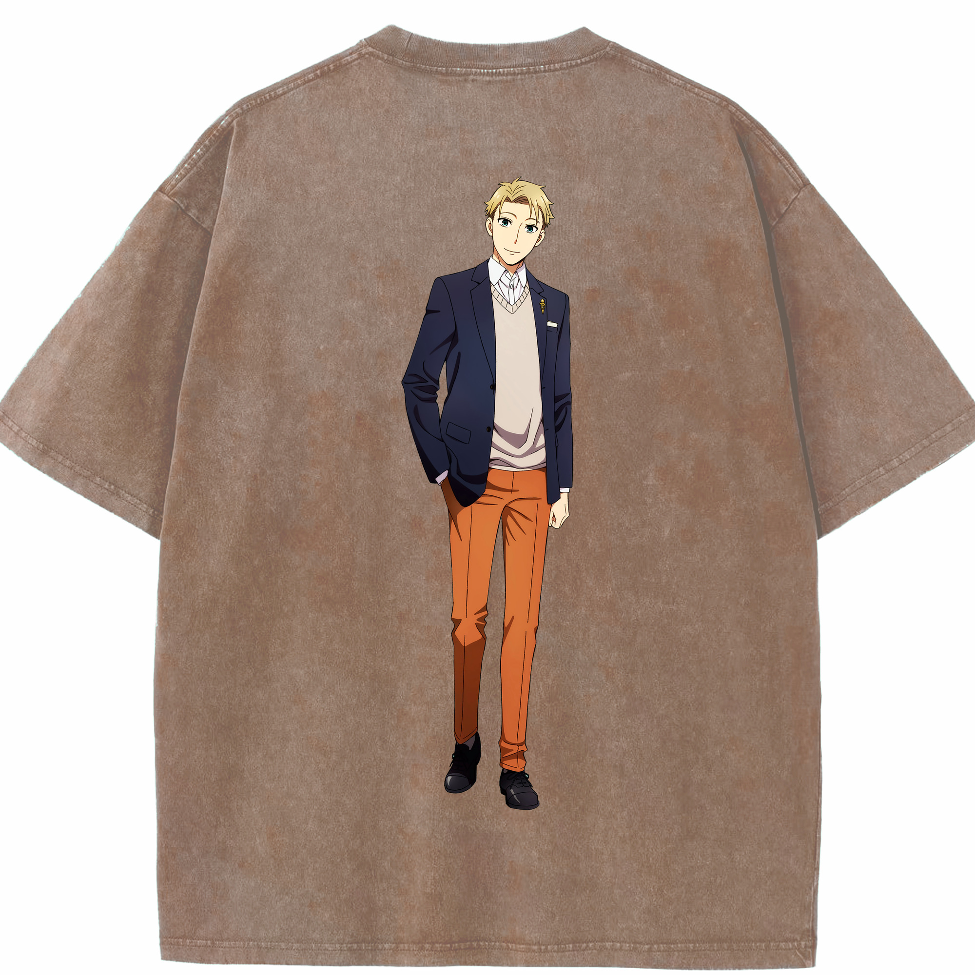 （画像用） SPY×FAMILY间谍家家酒 綿100% ヴィンテージ風 半袖Tシャツ（背面プリント）