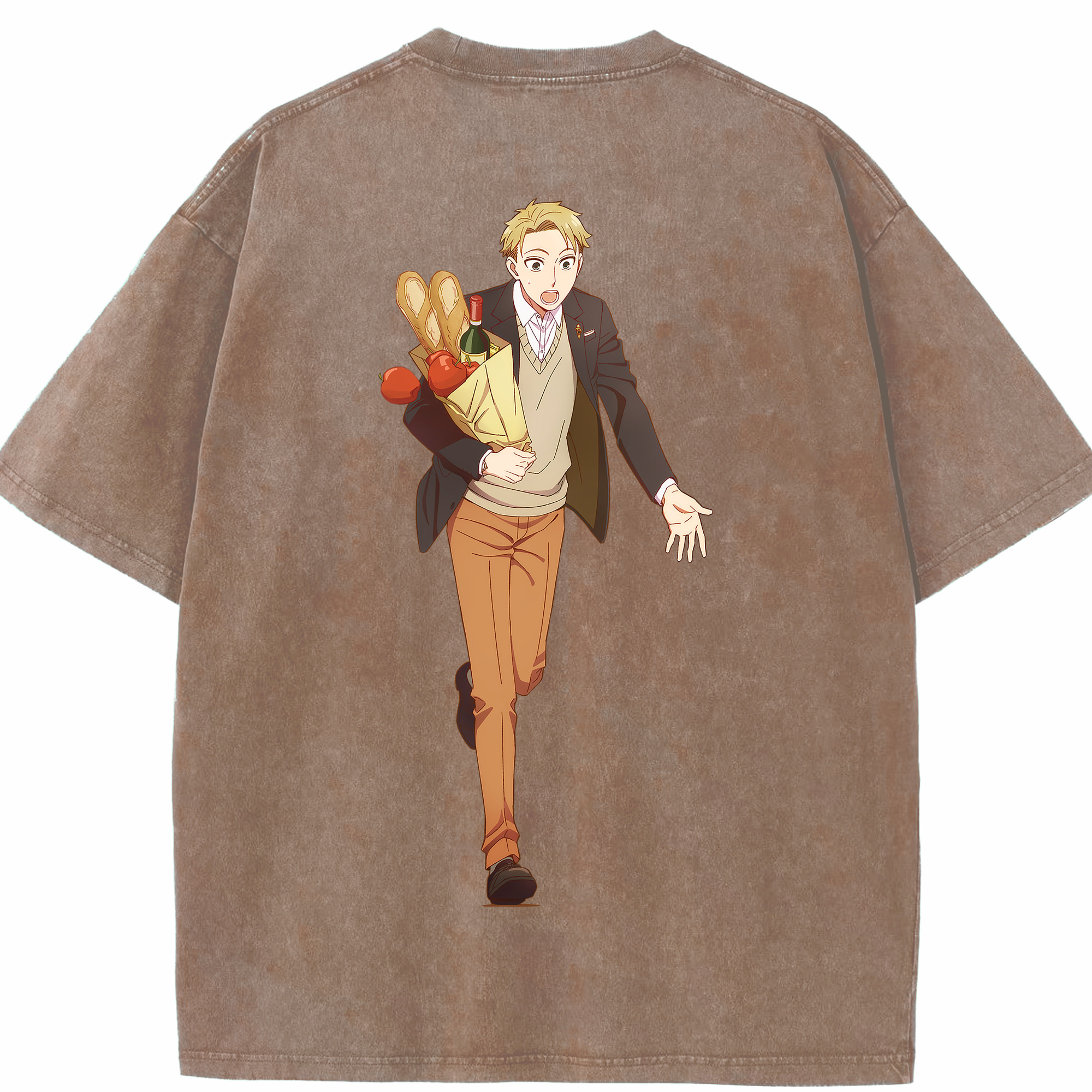 （画像用） SPY×FAMILY间谍家家酒 綿100% ヴィンテージ風 半袖Tシャツ（背面プリント）