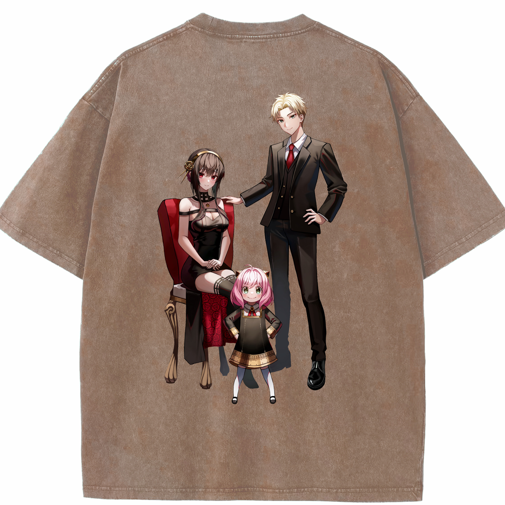 （画像用） SPY×FAMILY间谍家家酒 綿100% ヴィンテージ風 半袖Tシャツ（背面プリント）