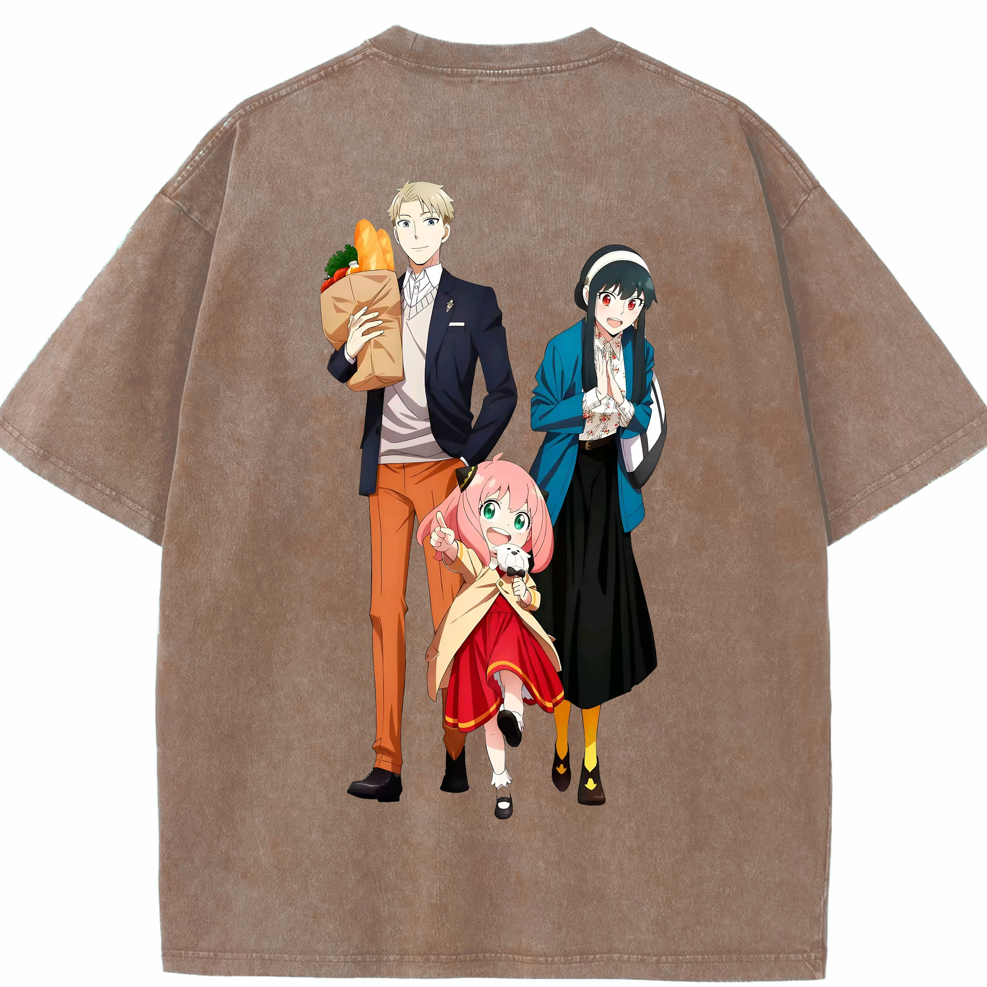 （画像用） SPY×FAMILY间谍家家酒 綿100% ヴィンテージ風 半袖Tシャツ（背面プリント）