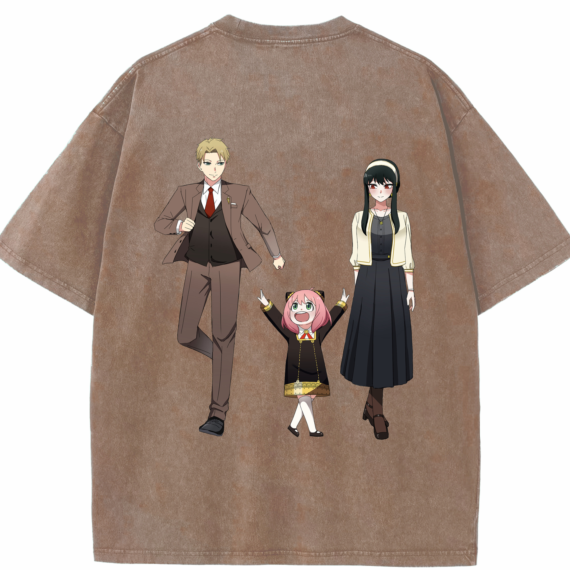 （画像用） SPY×FAMILY间谍家家酒 綿100% ヴィンテージ風 半袖Tシャツ（背面プリント）