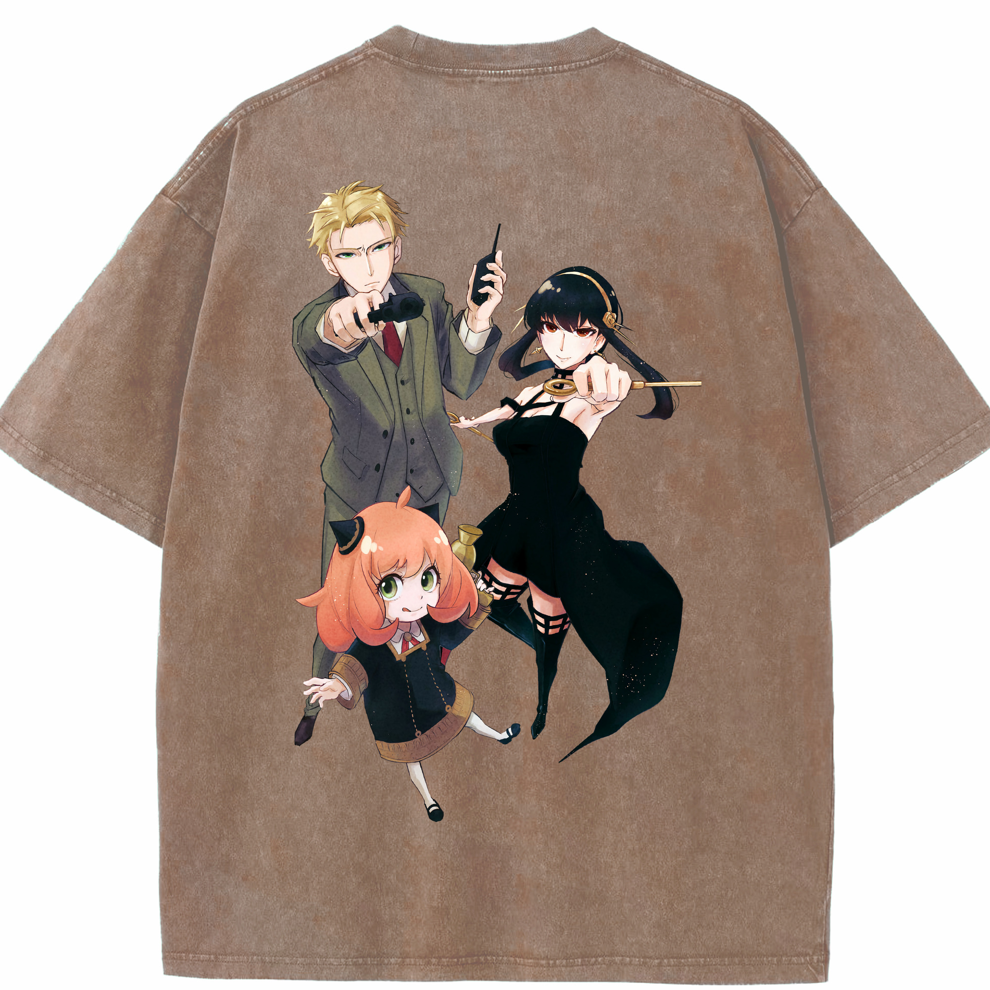 （画像用） SPY×FAMILY间谍家家酒 綿100% ヴィンテージ風 半袖Tシャツ（背面プリント）
