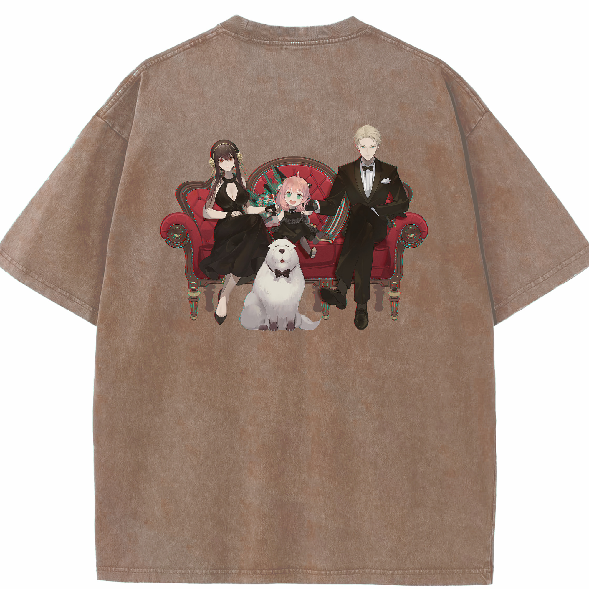 （画像用） SPY×FAMILY间谍家家酒 綿100% ヴィンテージ風 半袖Tシャツ（背面プリント）