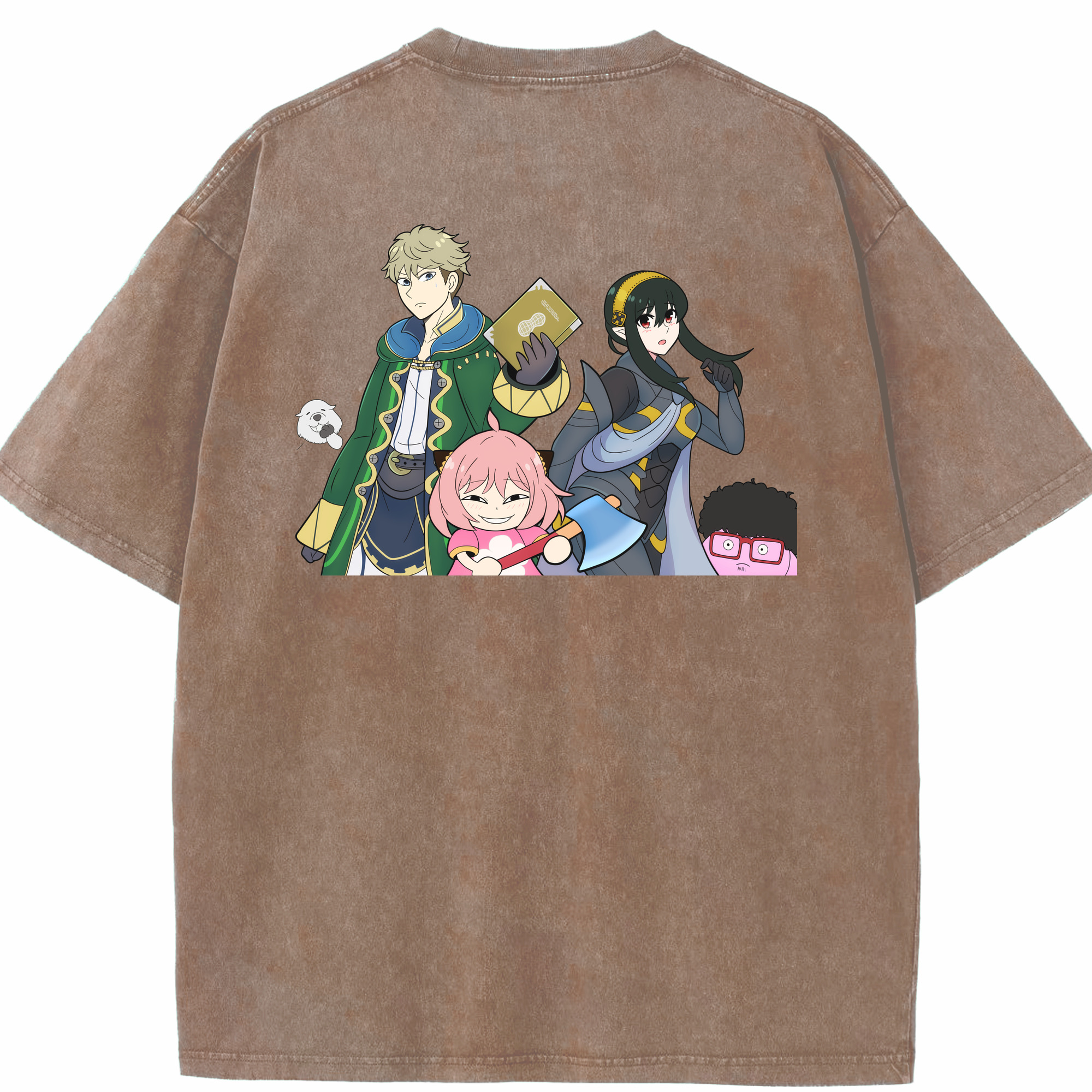 （画像用） SPY×FAMILY间谍家家酒 綿100% ヴィンテージ風 半袖Tシャツ（背面プリント）