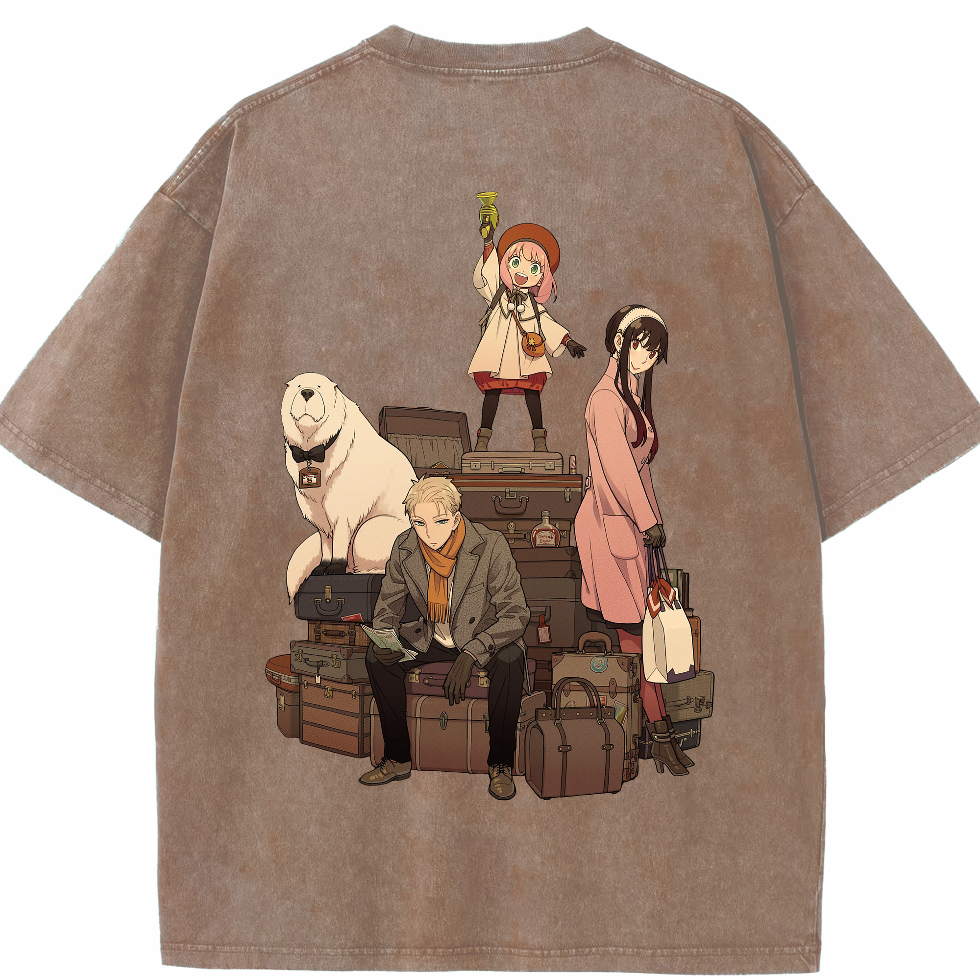 （画像用） SPY×FAMILY间谍家家酒 綿100% ヴィンテージ風 半袖Tシャツ（背面プリント）