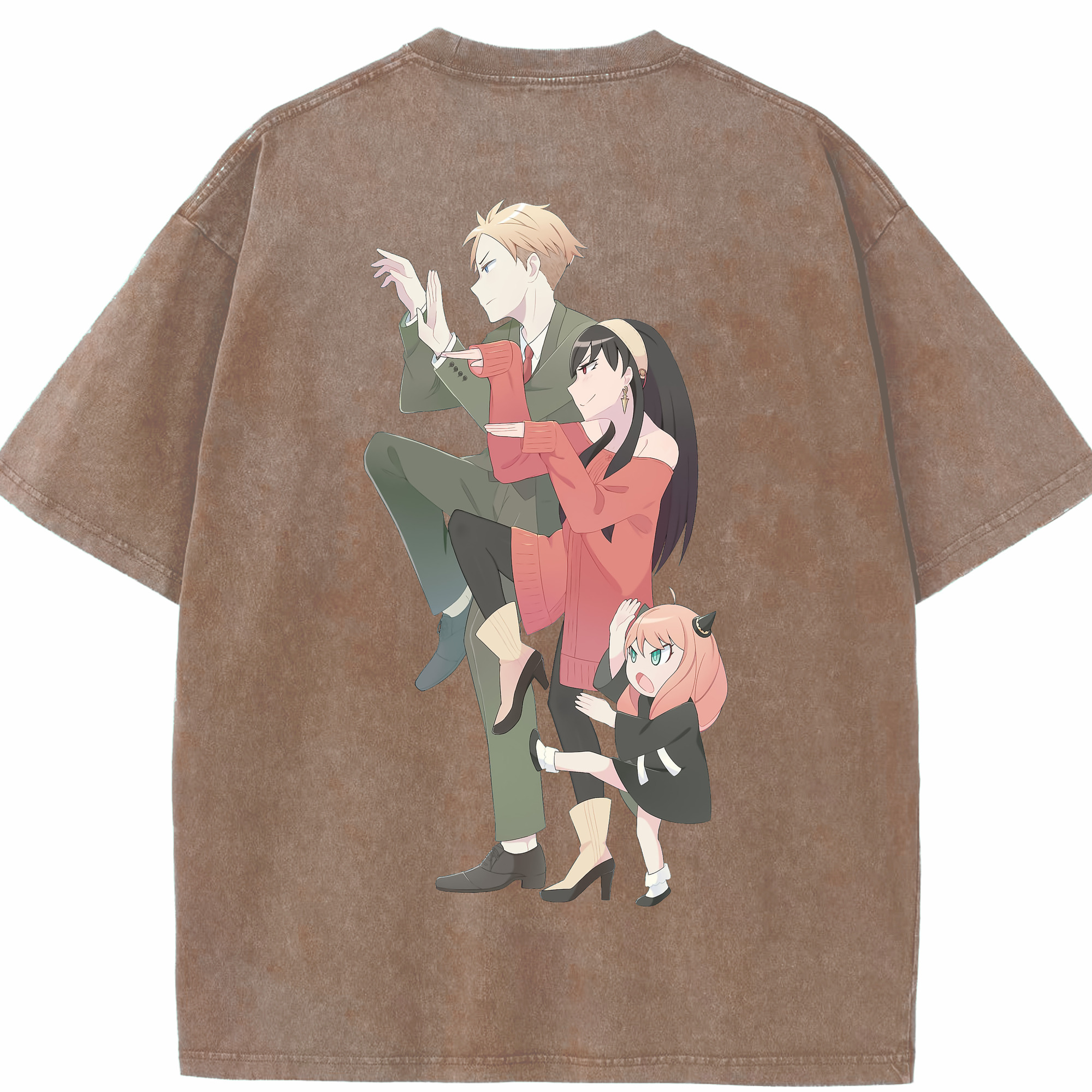 （画像用） SPY×FAMILY间谍家家酒 綿100% ヴィンテージ風 半袖Tシャツ（背面プリント）