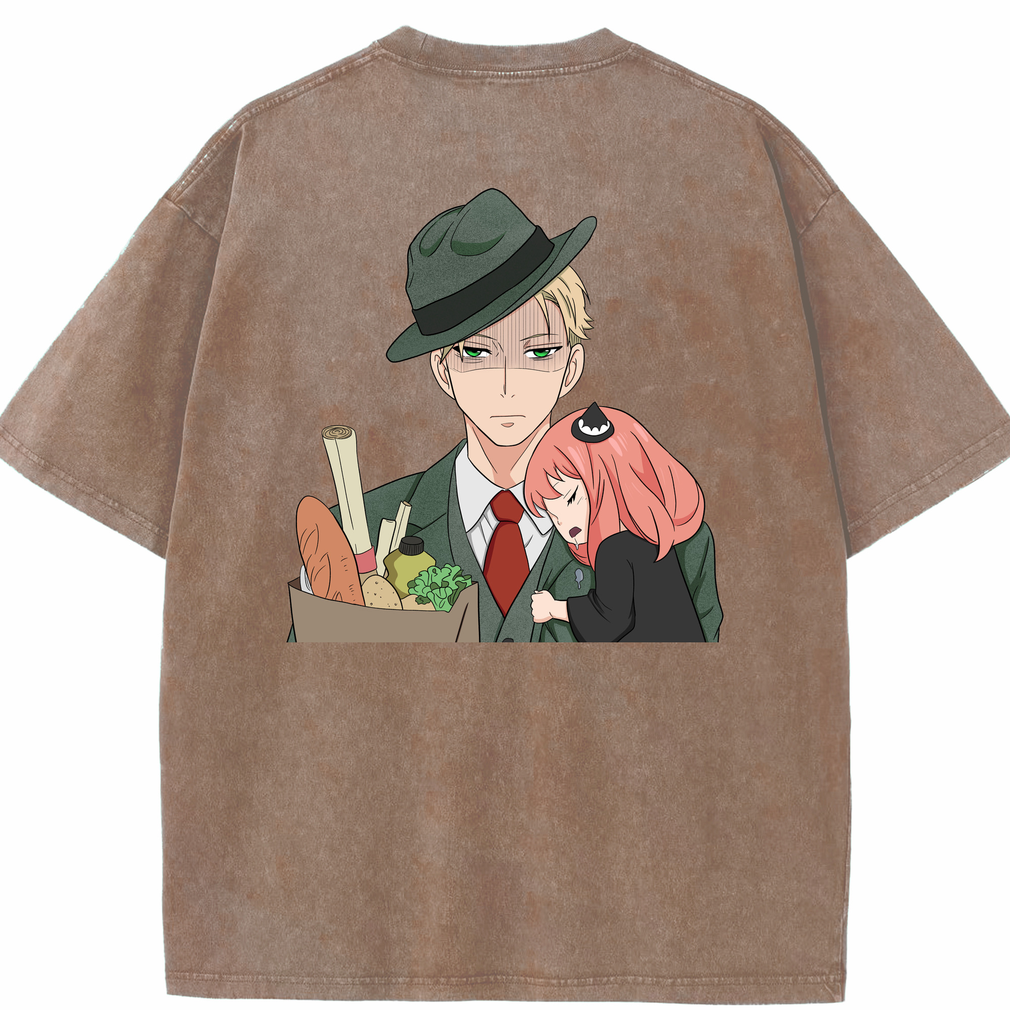 （画像用） SPY×FAMILY间谍家家酒 綿100% ヴィンテージ風 半袖Tシャツ（背面プリント）