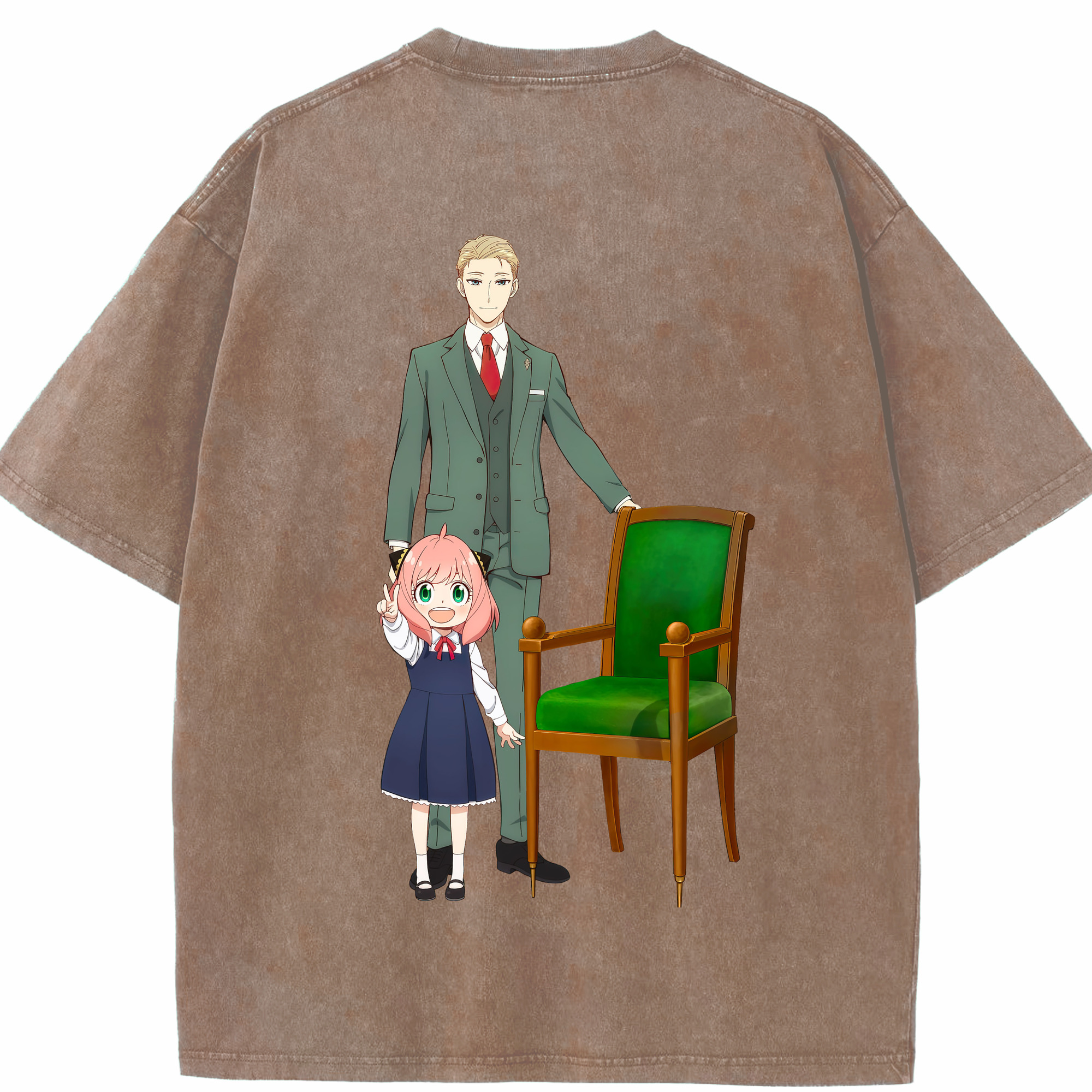 （画像用） SPY×FAMILY间谍家家酒 綿100% ヴィンテージ風 半袖Tシャツ（背面プリント）