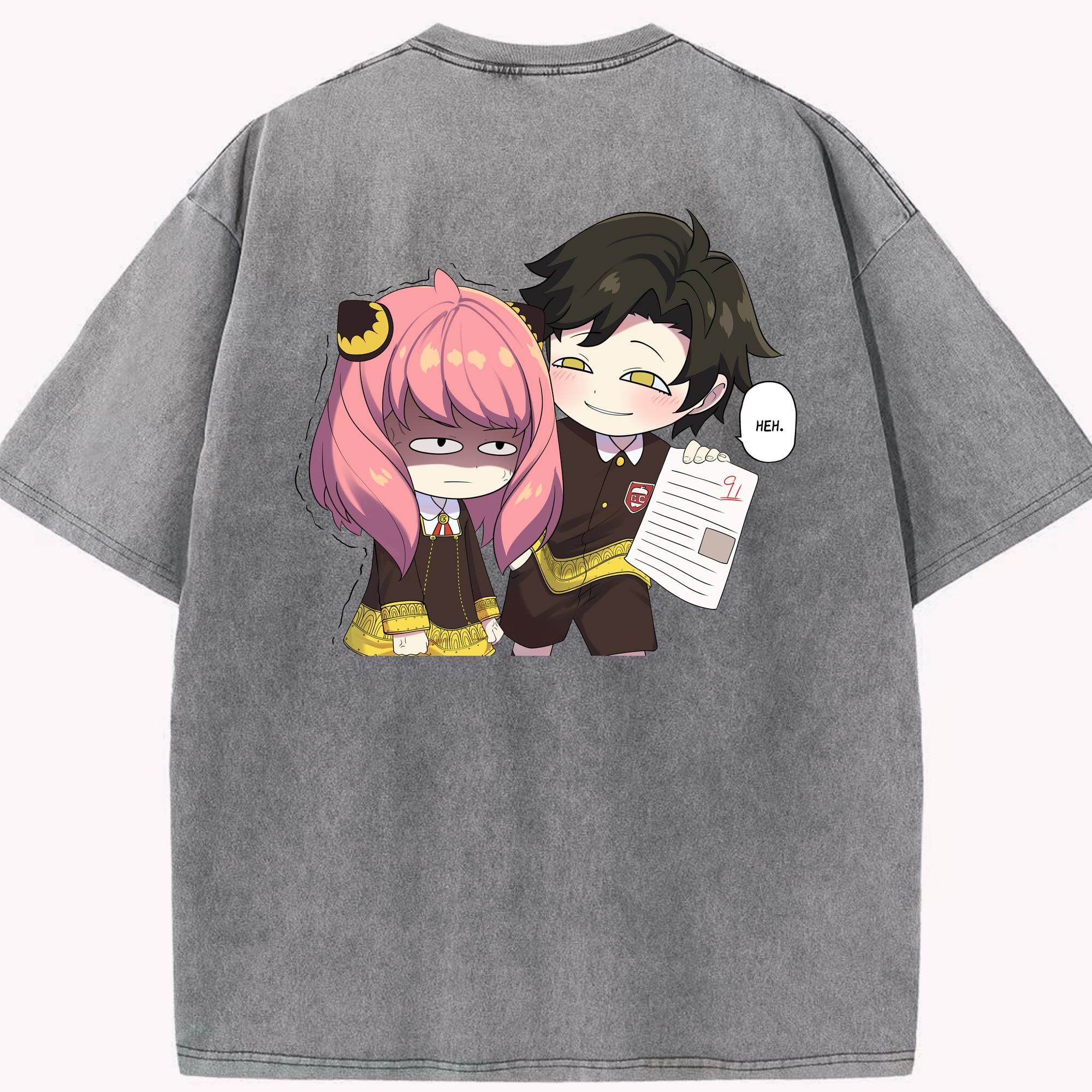 （画像用） SPY×FAMILY间谍家家酒 綿100% ヴィンテージ風 半袖Tシャツ（背面プリント）