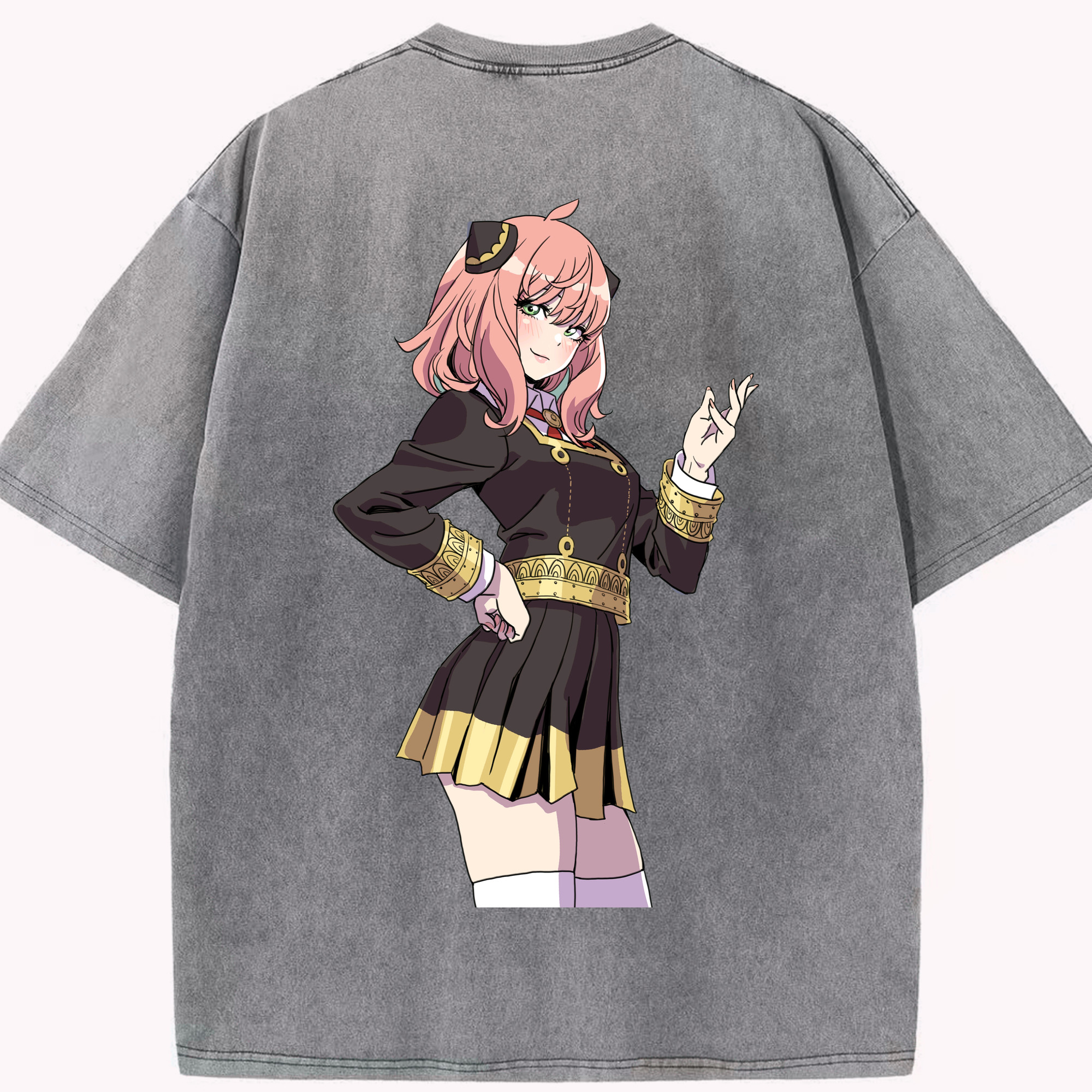 （画像用） SPY×FAMILY间谍家家酒 綿100% ヴィンテージ風 半袖Tシャツ（背面プリント）