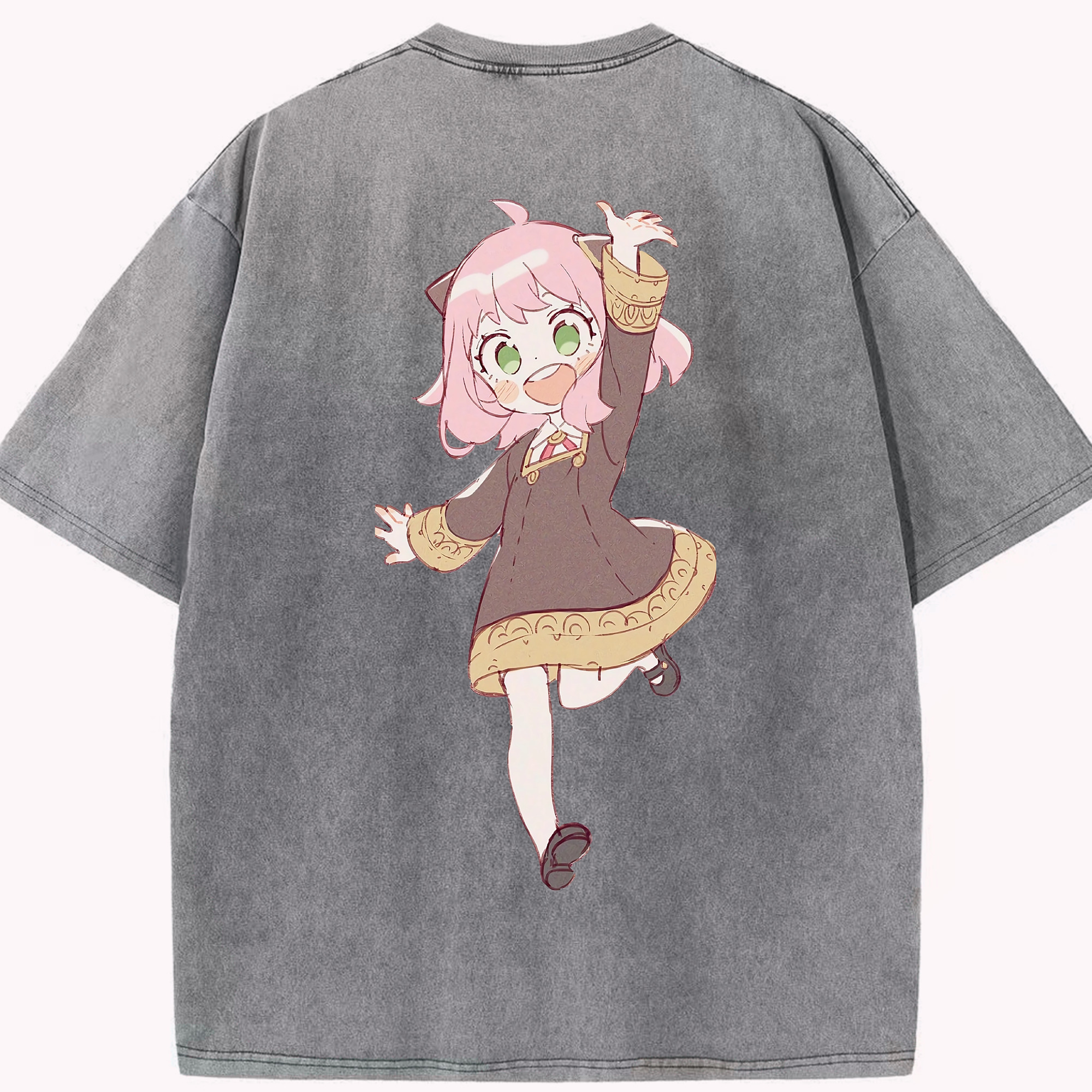（画像用） SPY×FAMILY间谍家家酒 綿100% ヴィンテージ風 半袖Tシャツ（背面プリント）