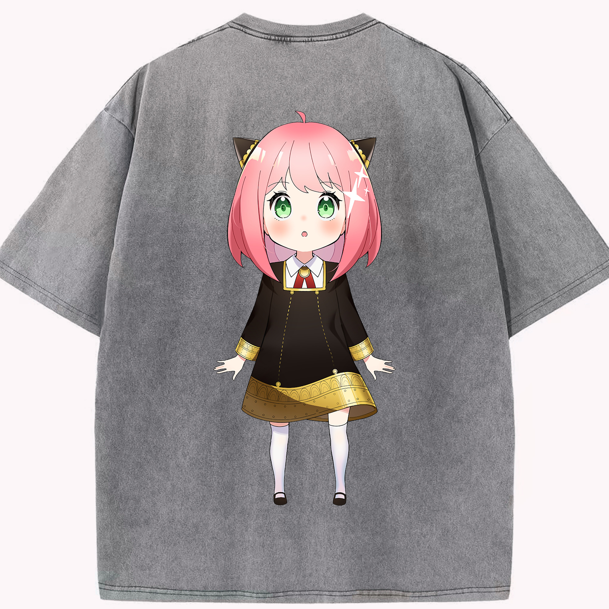 （画像用） SPY×FAMILY间谍家家酒 綿100% ヴィンテージ風 半袖Tシャツ（背面プリント）