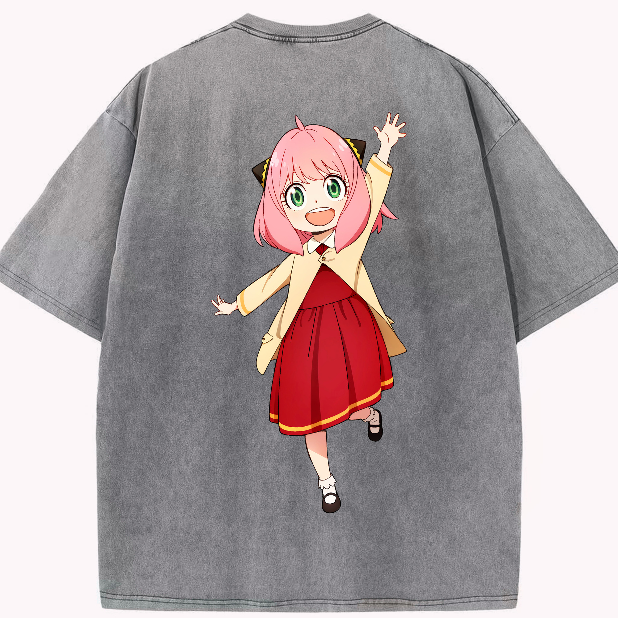 （画像用） SPY×FAMILY间谍家家酒 綿100% ヴィンテージ風 半袖Tシャツ（背面プリント）