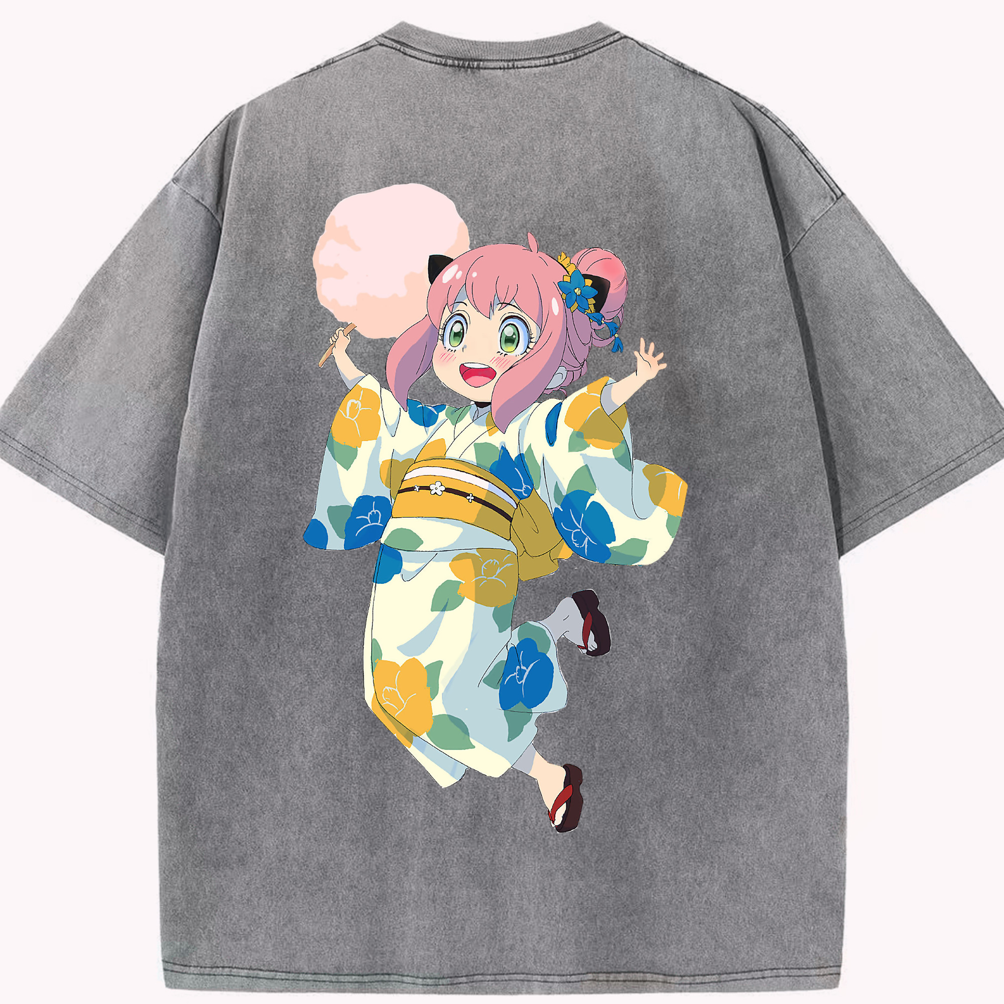 （画像用） SPY×FAMILY间谍家家酒 綿100% ヴィンテージ風 半袖Tシャツ（背面プリント）