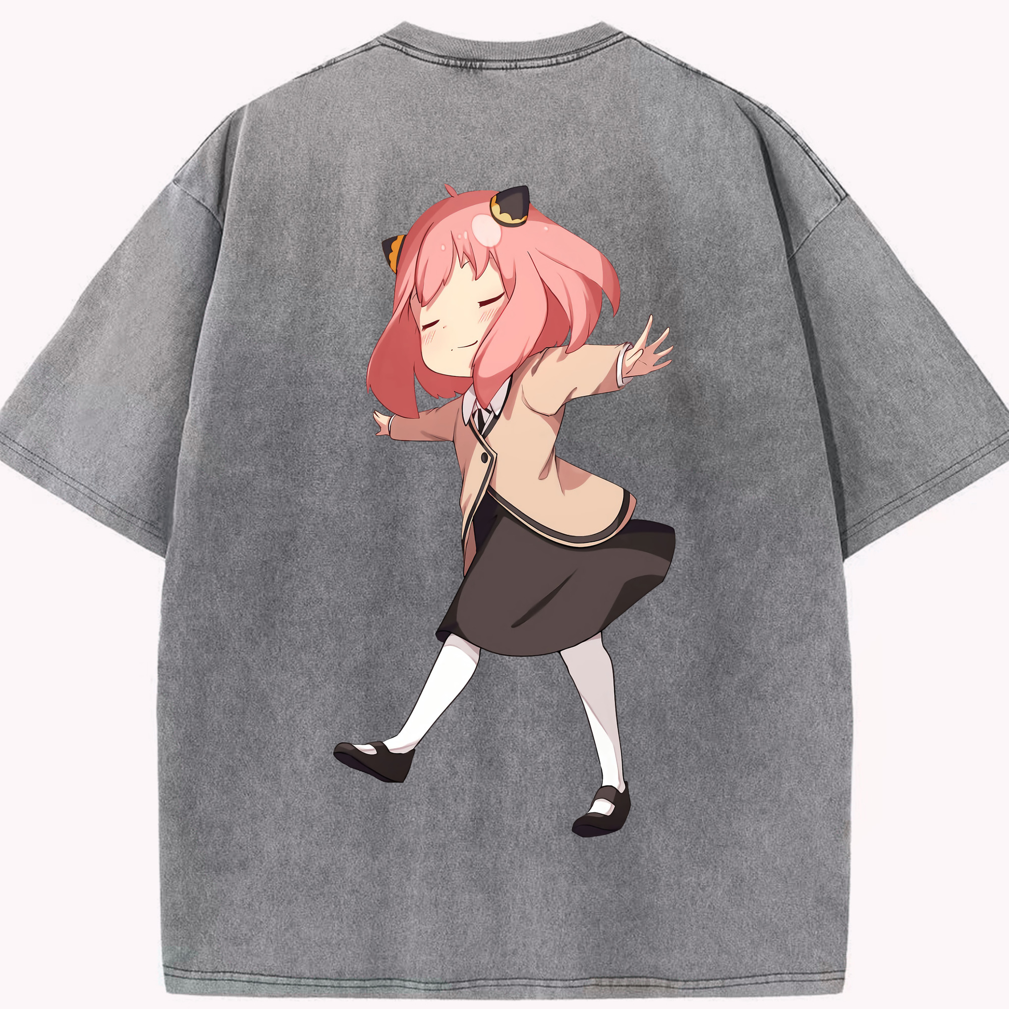 （画像用） SPY×FAMILY间谍家家酒 綿100% ヴィンテージ風 半袖Tシャツ（背面プリント）