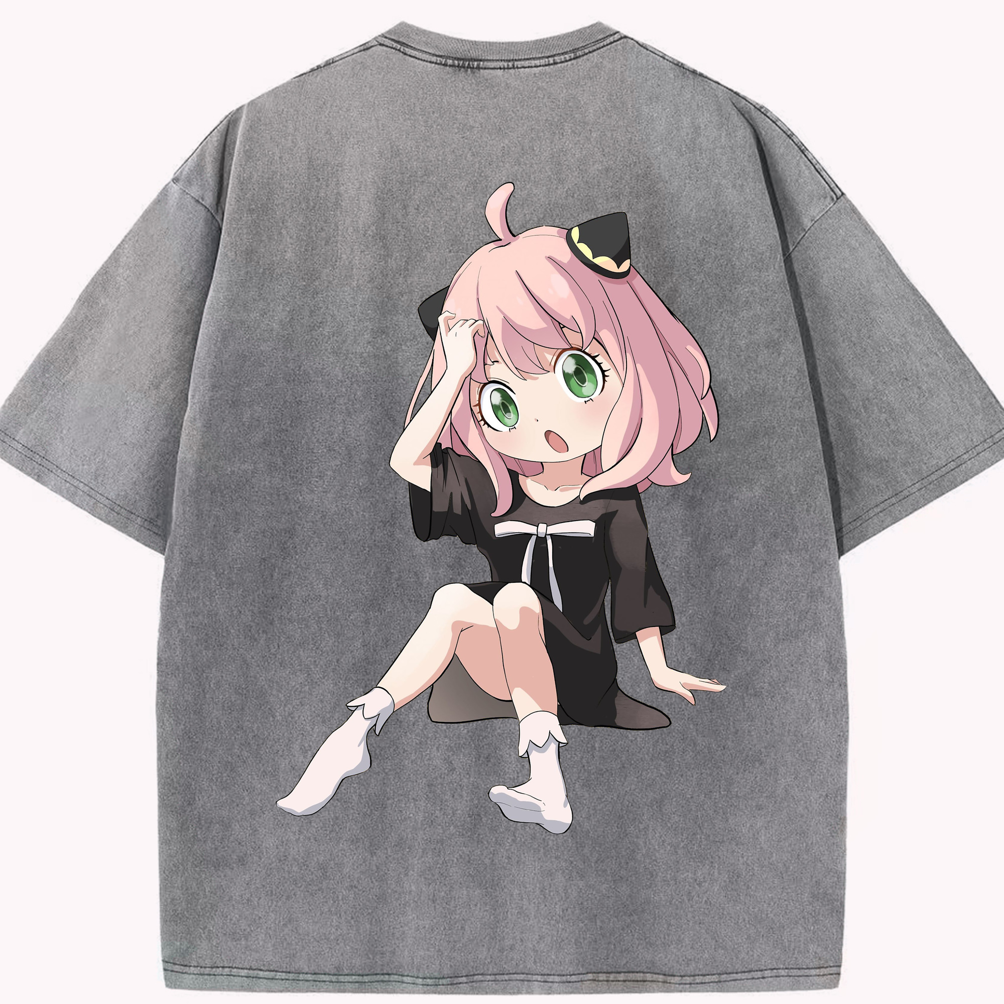 （画像用） SPY×FAMILY间谍家家酒 綿100% ヴィンテージ風 半袖Tシャツ（背面プリント）