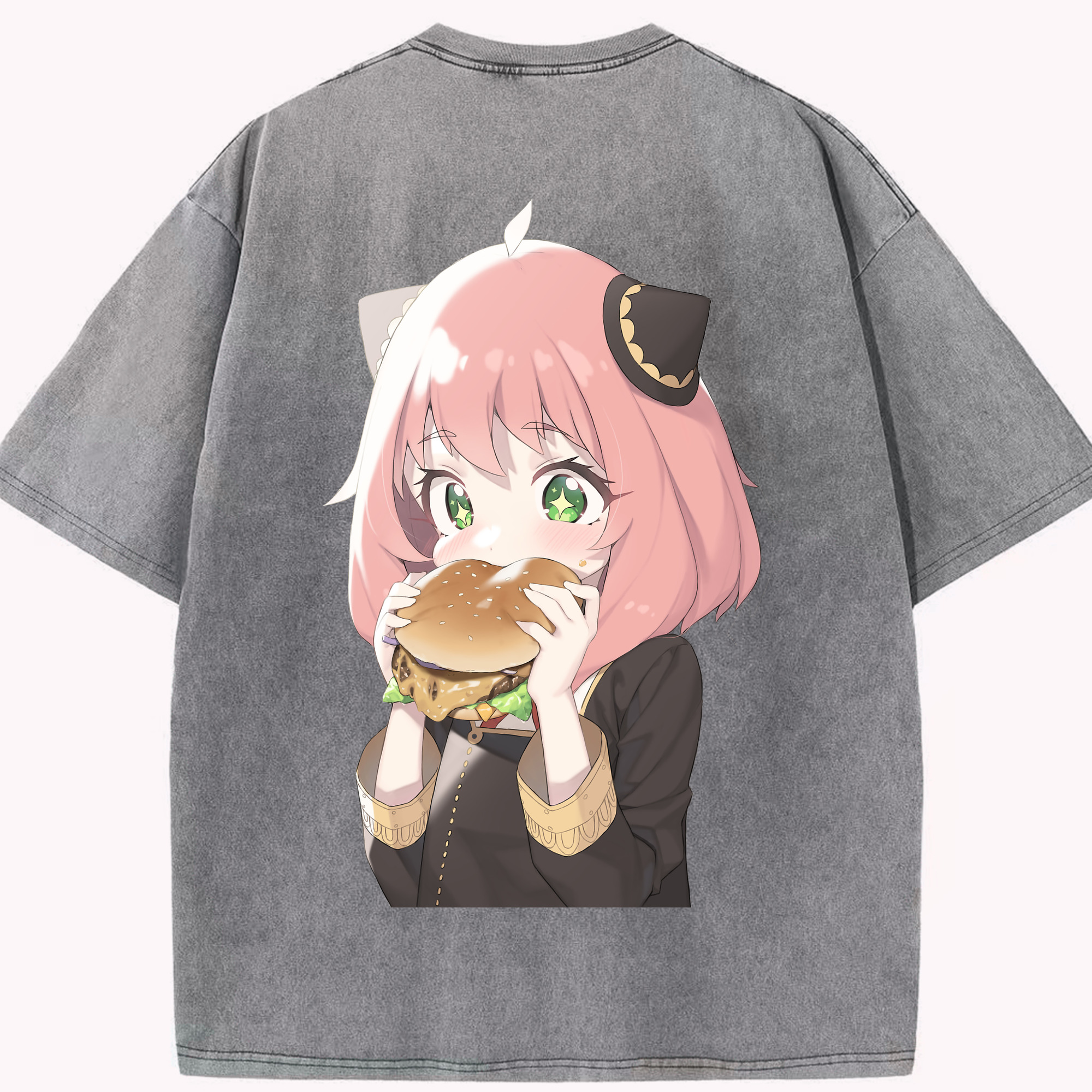 （画像用） SPY×FAMILY间谍家家酒 綿100% ヴィンテージ風 半袖Tシャツ（背面プリント）
