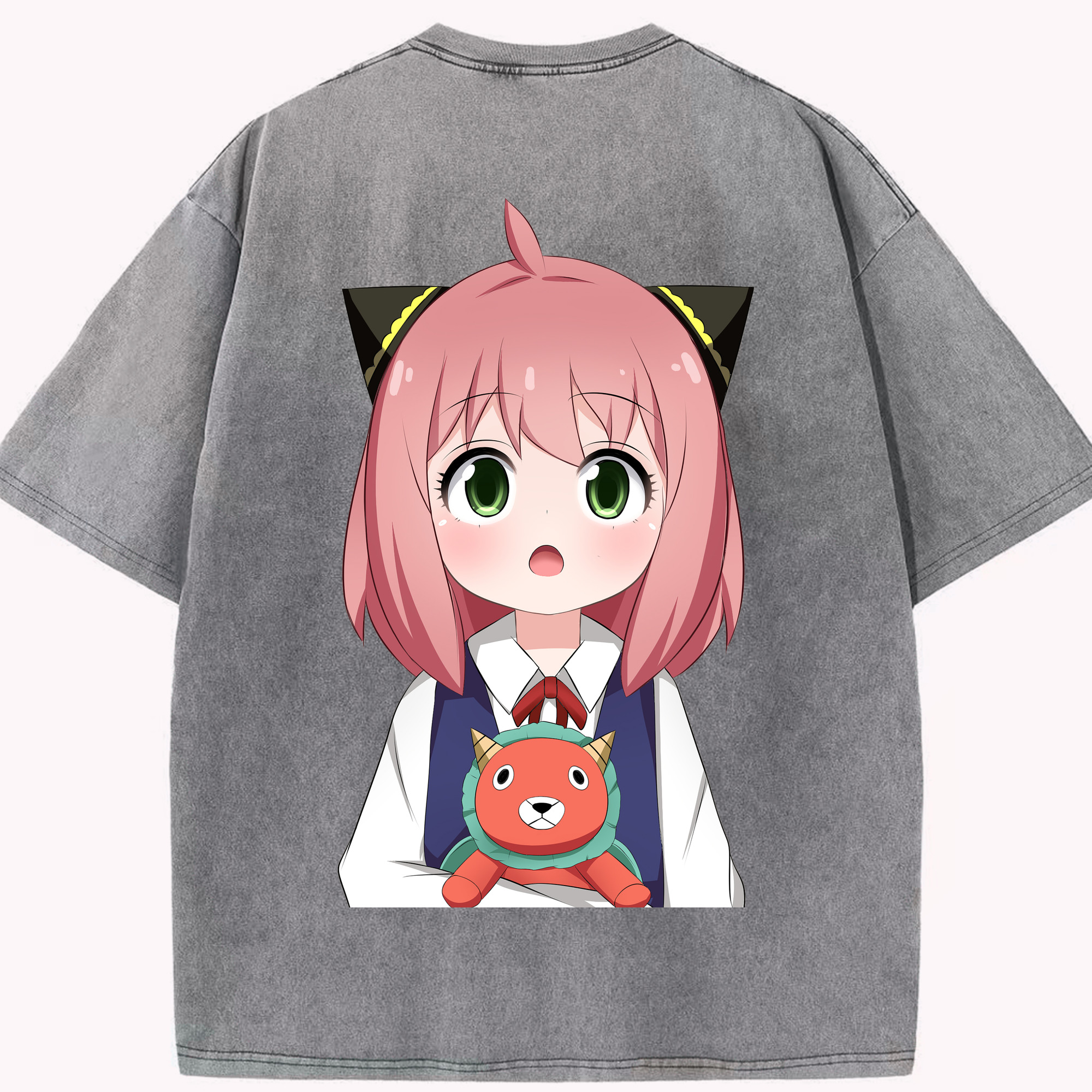 （画像用） SPY×FAMILY间谍家家酒 綿100% ヴィンテージ風 半袖Tシャツ（背面プリント）