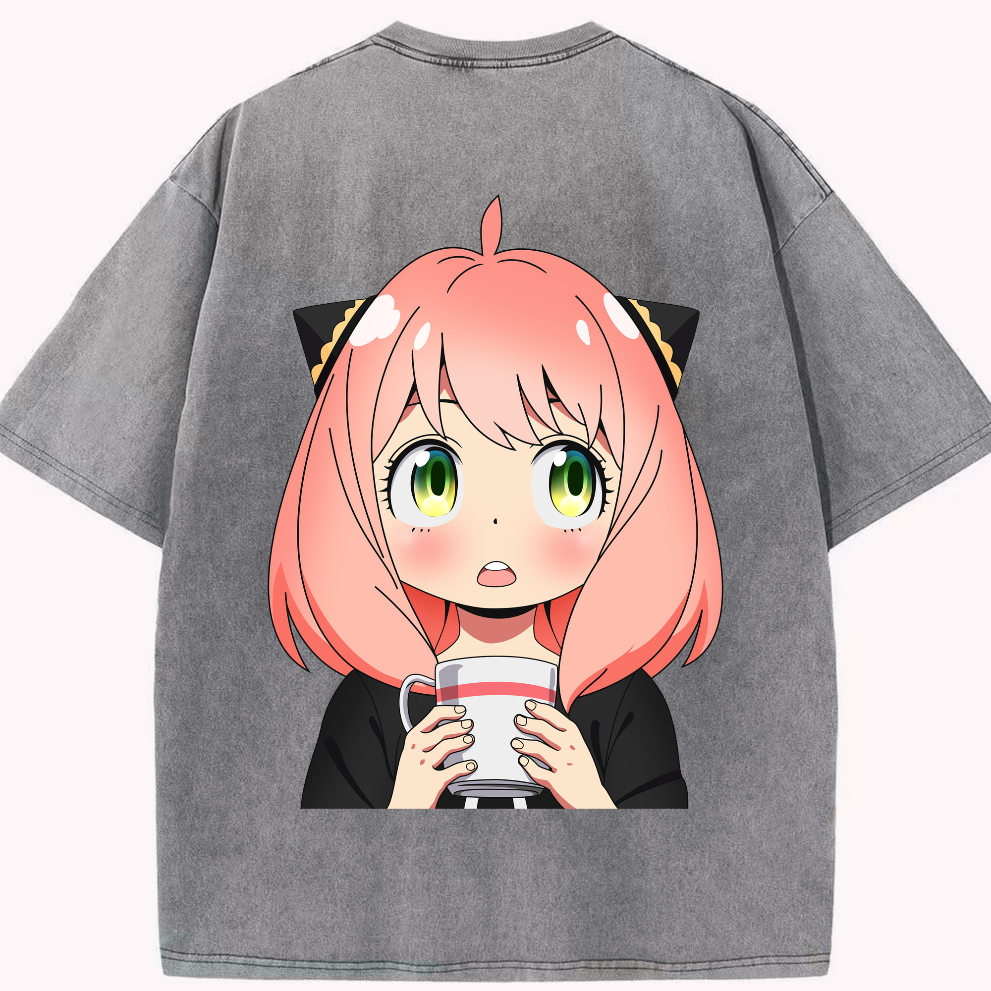 （画像用） SPY×FAMILY间谍家家酒 綿100% ヴィンテージ風 半袖Tシャツ（背面プリント）