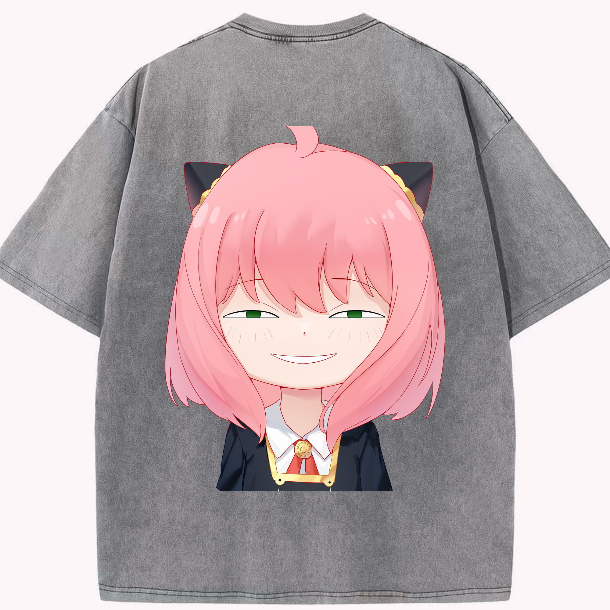 （画像用） SPY×FAMILY间谍家家酒 綿100% ヴィンテージ風 半袖Tシャツ（背面プリント）