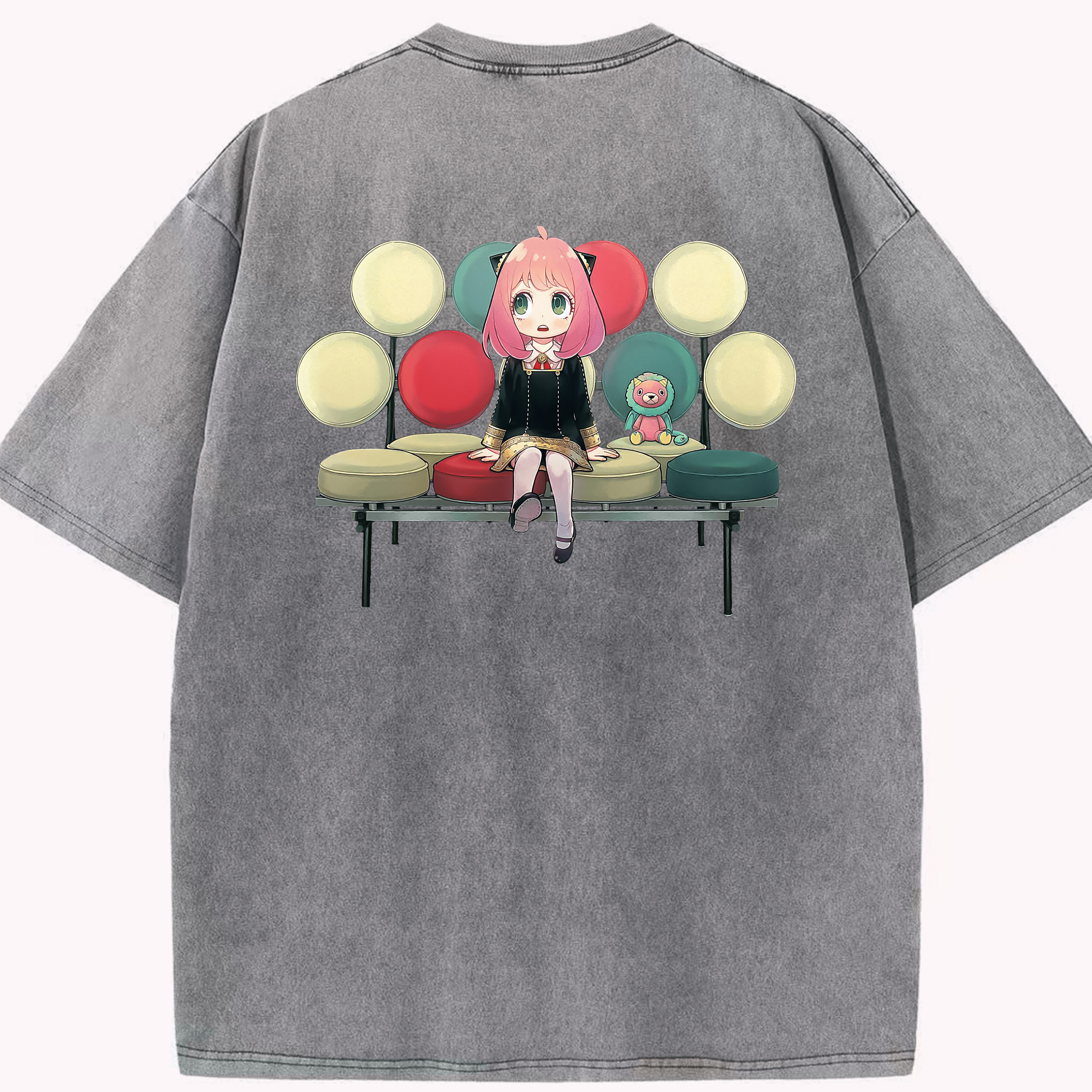（画像用） SPY×FAMILY间谍家家酒 綿100% ヴィンテージ風 半袖Tシャツ（背面プリント）