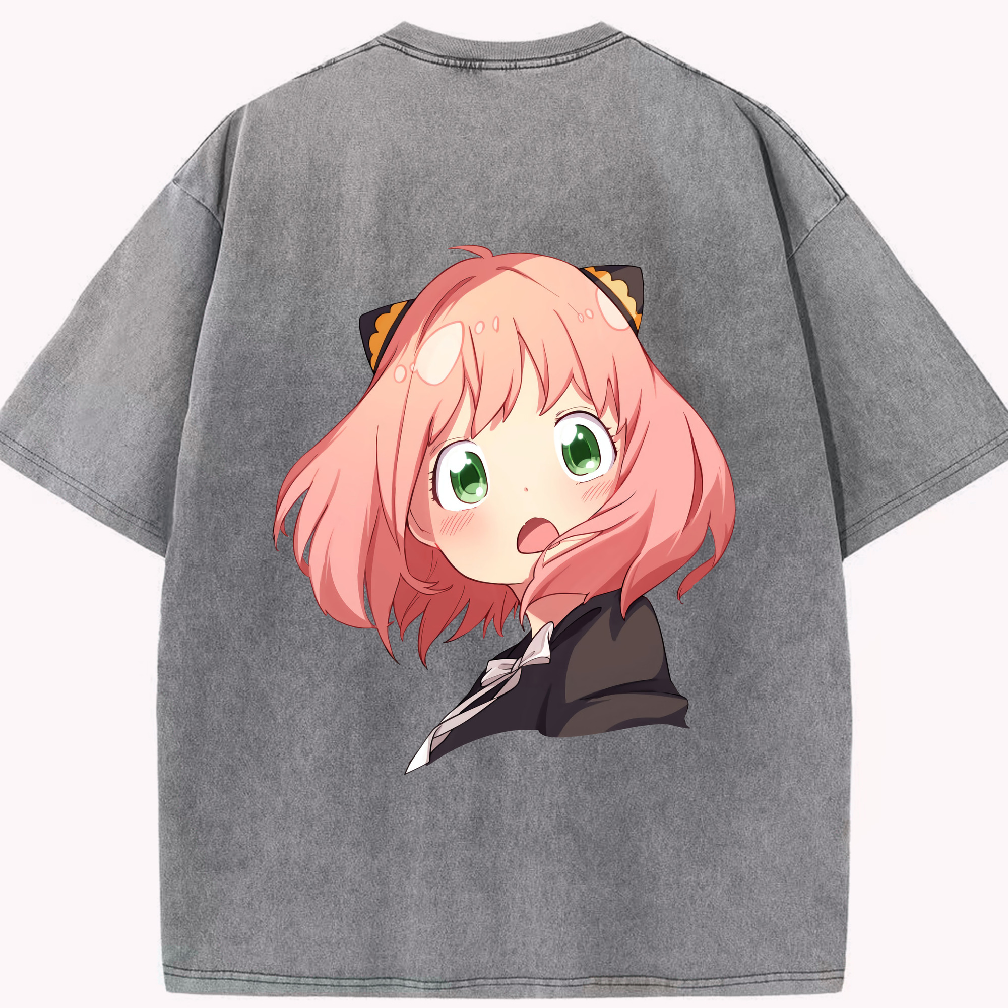 （画像用） SPY×FAMILY间谍家家酒 綿100% ヴィンテージ風 半袖Tシャツ（背面プリント）