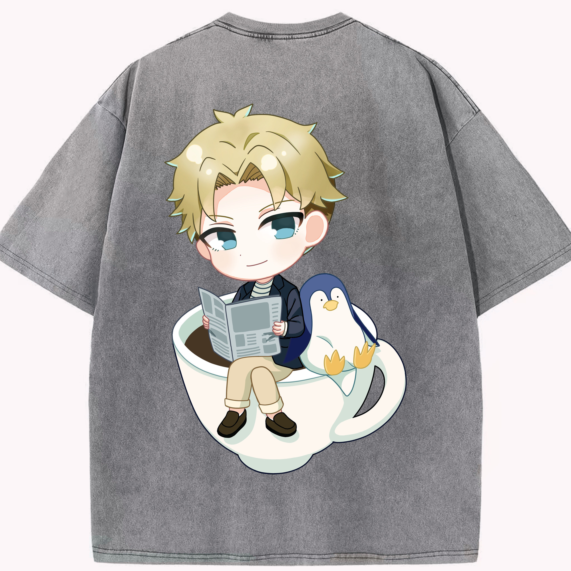 （画像用） SPY×FAMILY间谍家家酒 綿100% ヴィンテージ風 半袖Tシャツ（背面プリント）