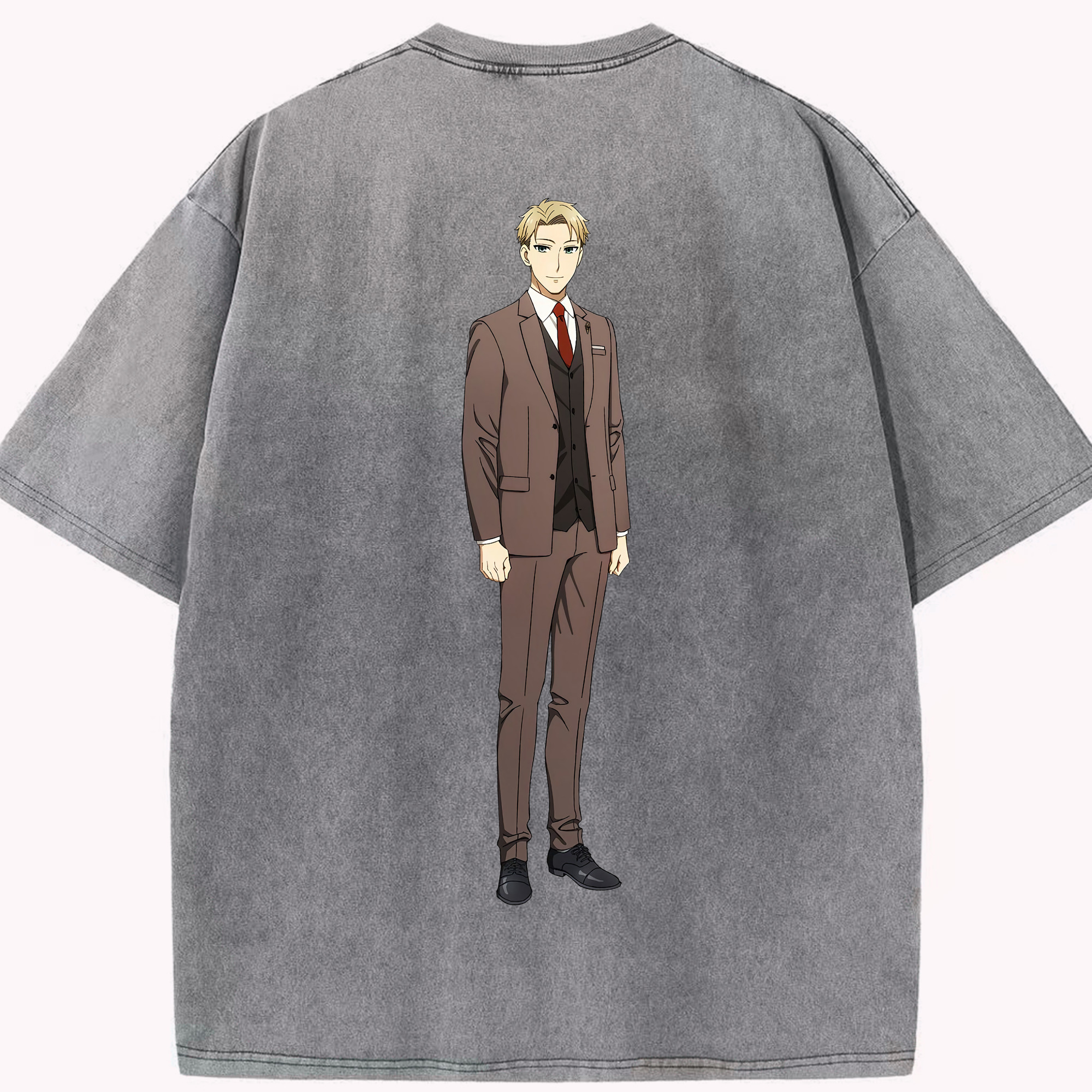 （画像用） SPY×FAMILY间谍家家酒 綿100% ヴィンテージ風 半袖Tシャツ（背面プリント）
