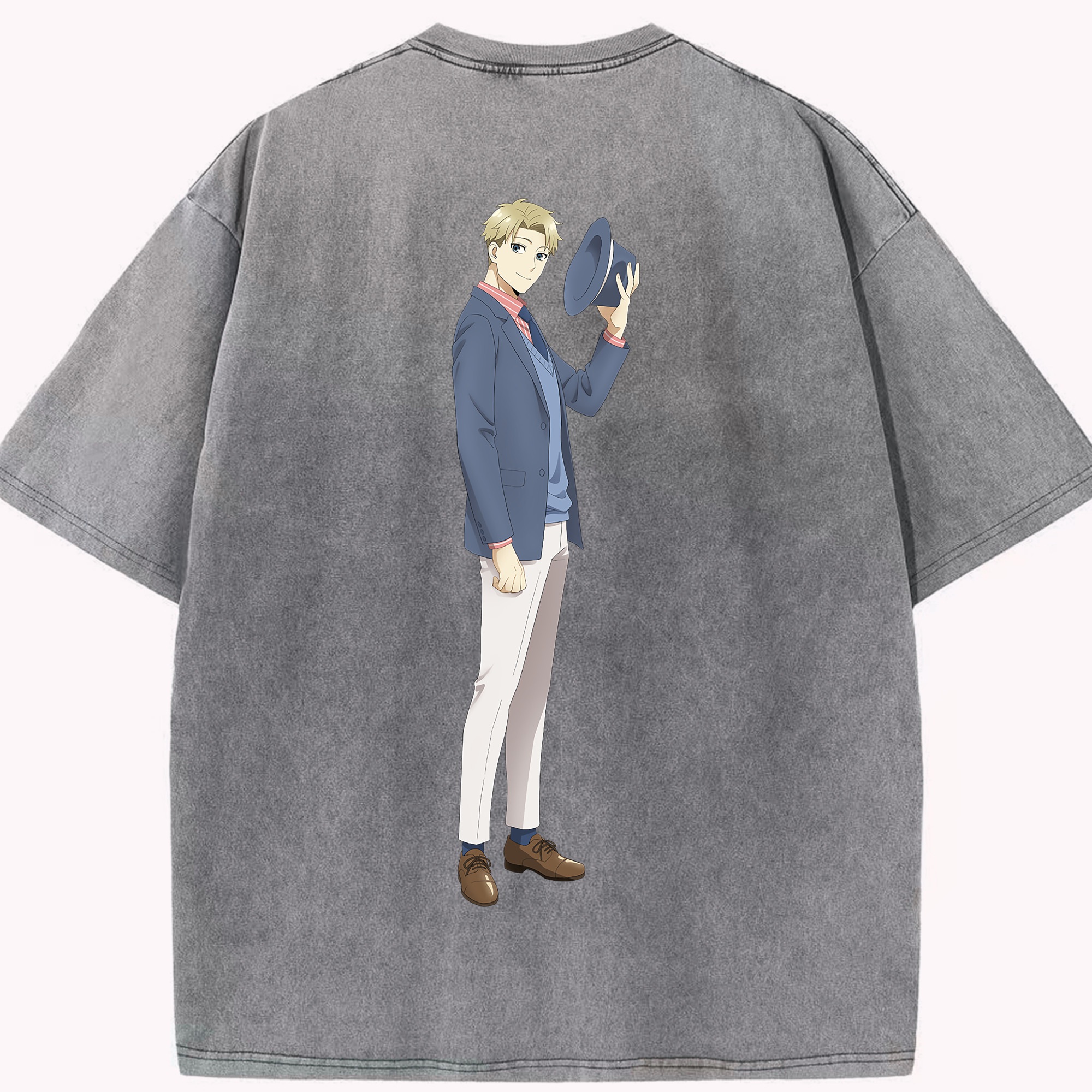 （画像用） SPY×FAMILY间谍家家酒 綿100% ヴィンテージ風 半袖Tシャツ（背面プリント）
