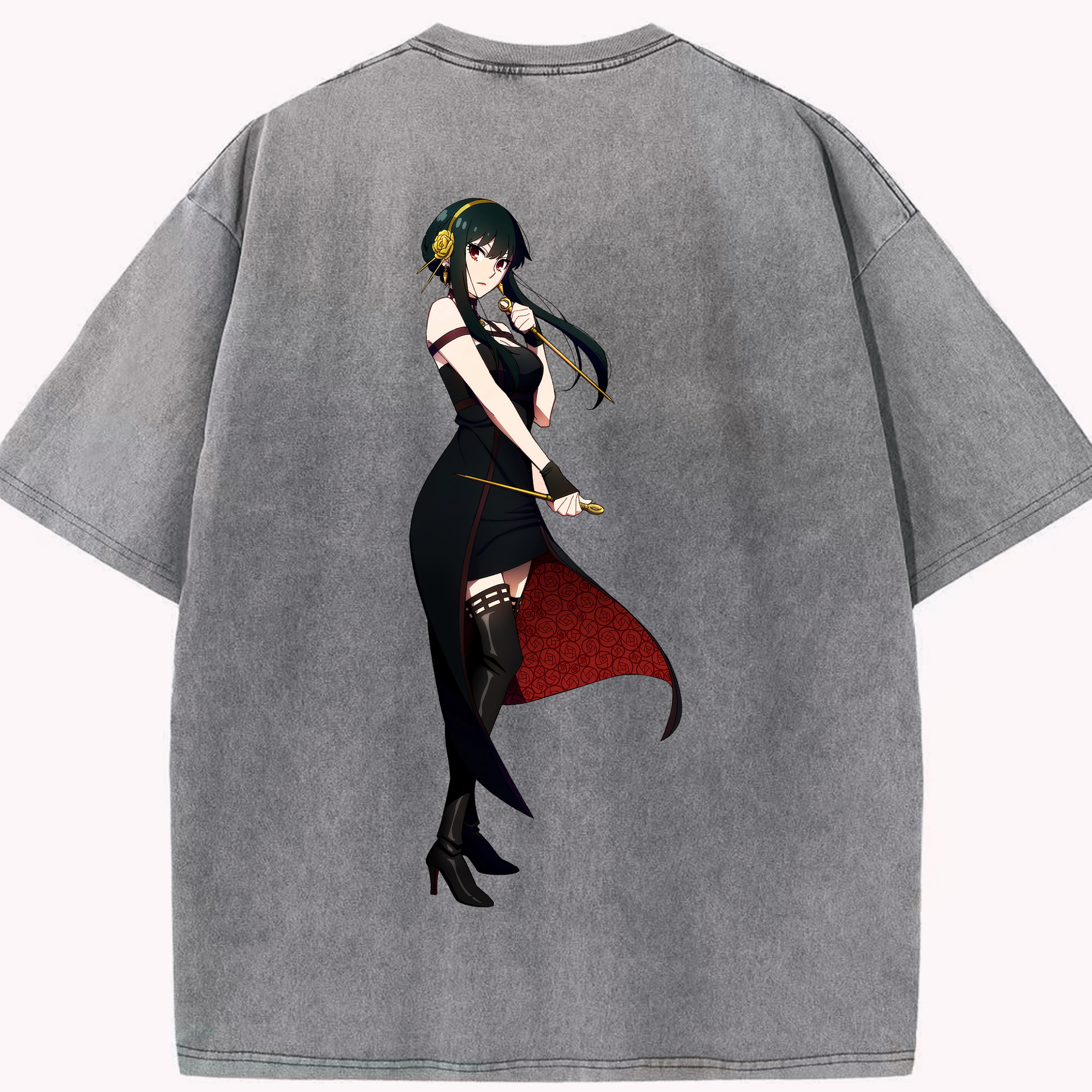 （画像用） SPY×FAMILY间谍家家酒 綿100% ヴィンテージ風 半袖Tシャツ（背面プリント）