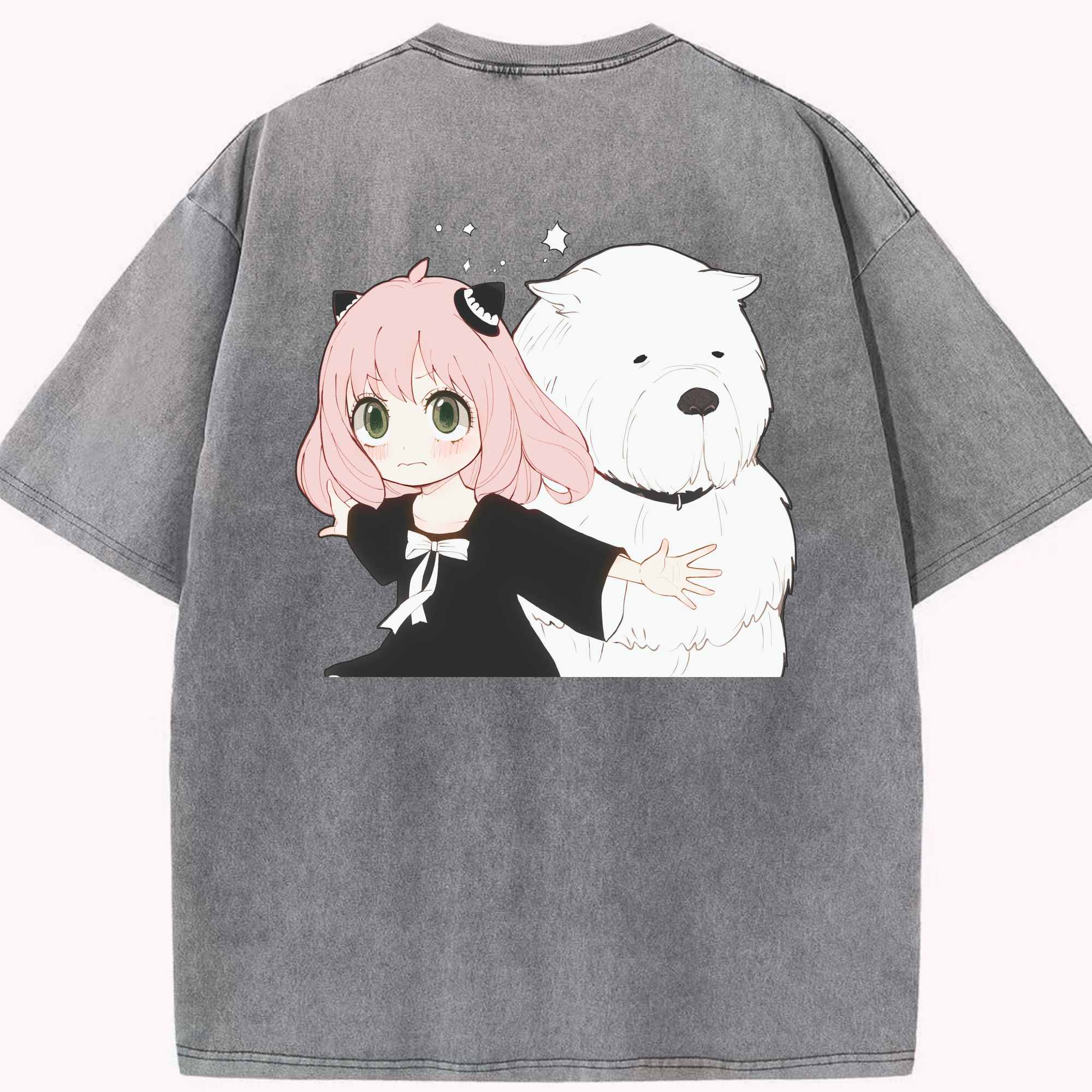 （画像用） SPY×FAMILY间谍家家酒 綿100% ヴィンテージ風 半袖Tシャツ（背面プリント）