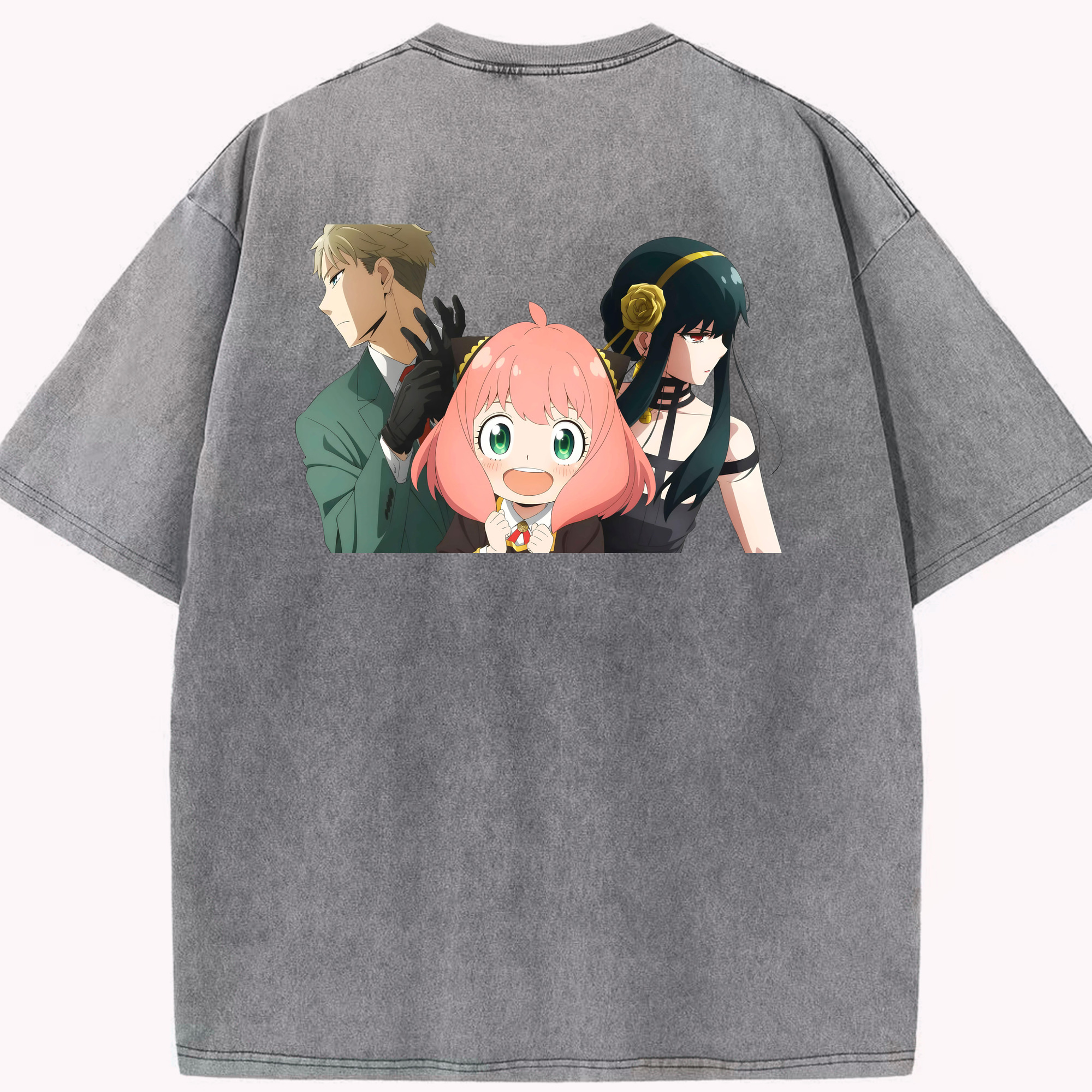 （画像用） SPY×FAMILY间谍家家酒 綿100% ヴィンテージ風 半袖Tシャツ（背面プリント）