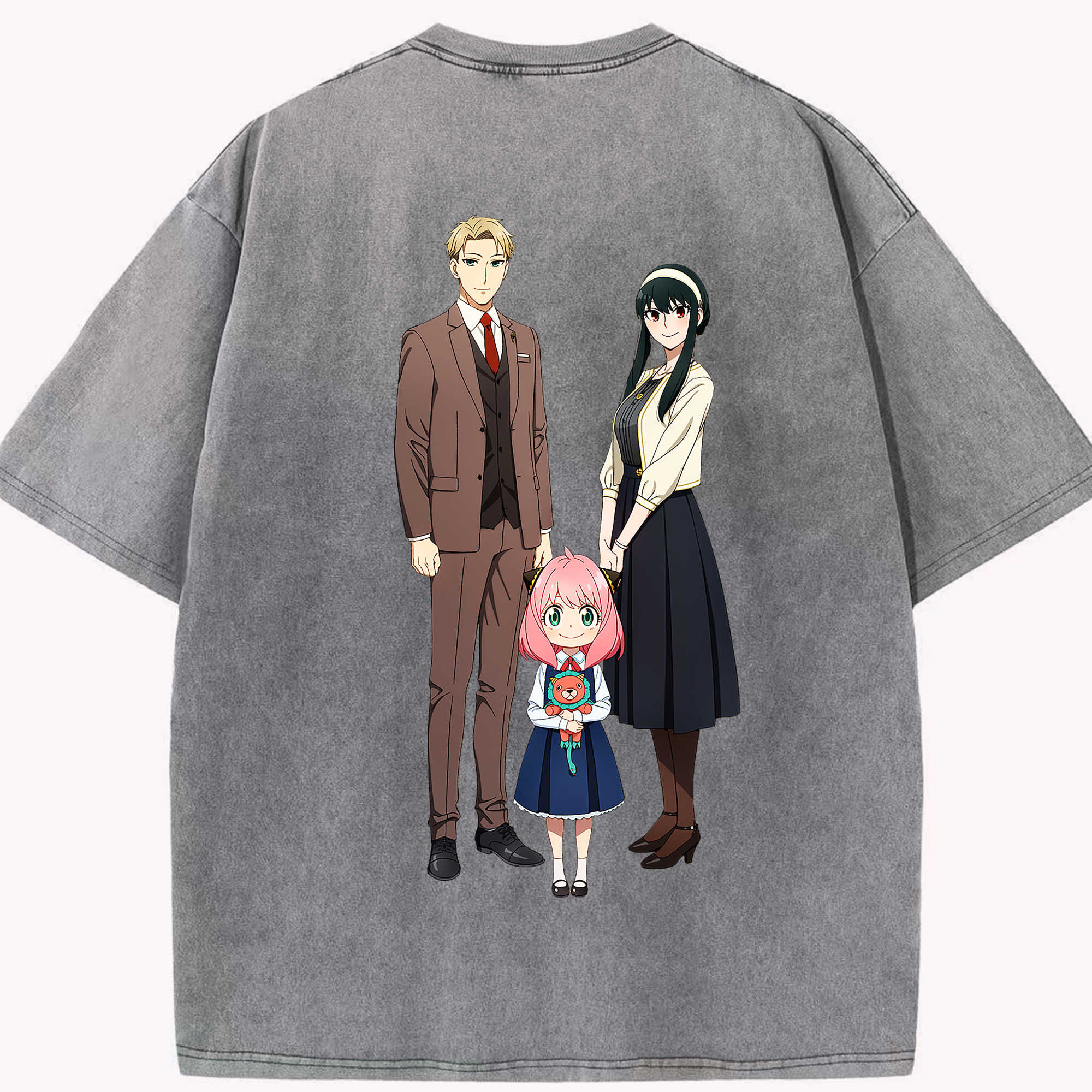 （画像用） SPY×FAMILY间谍家家酒 綿100% ヴィンテージ風 半袖Tシャツ（背面プリント）
