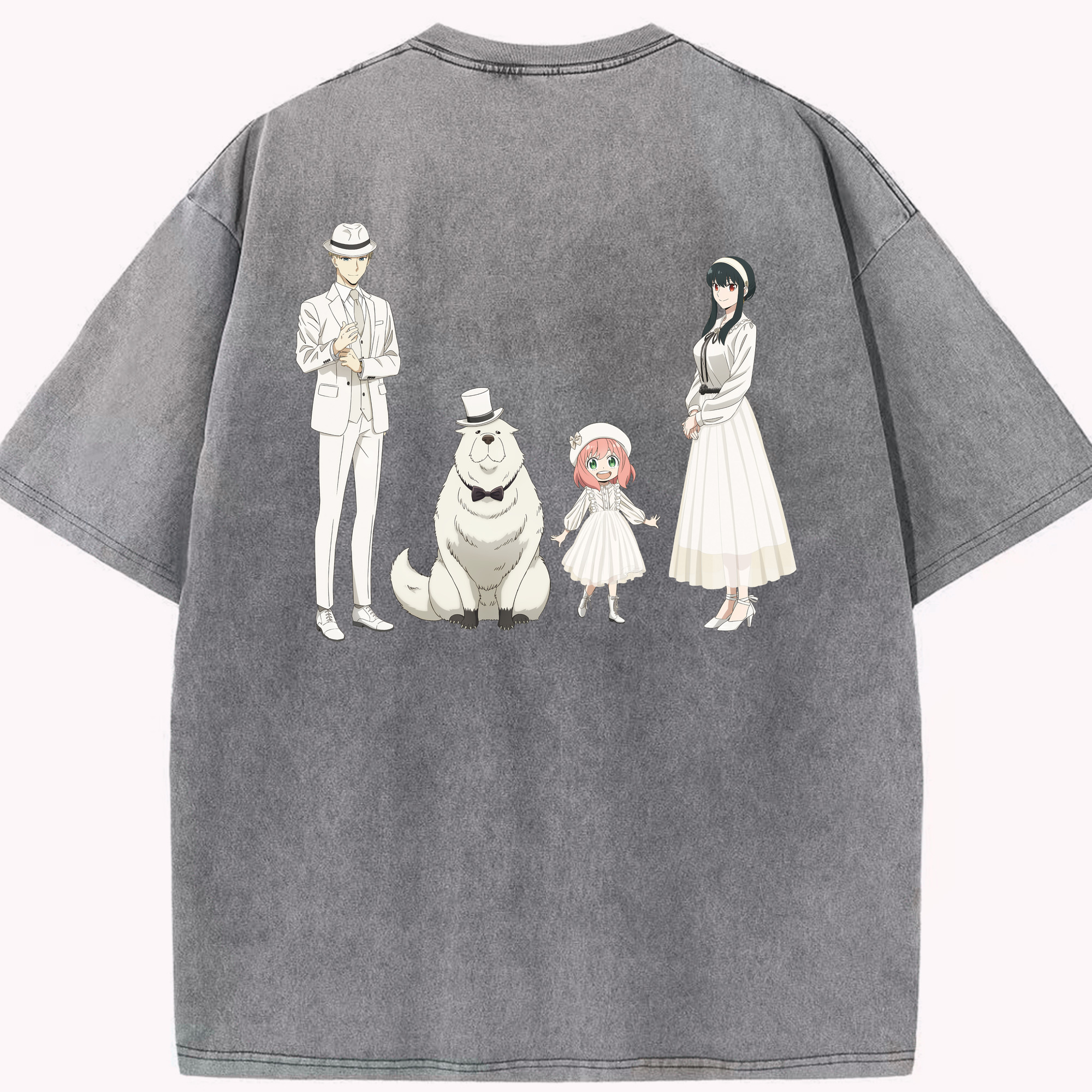 （画像用） SPY×FAMILY间谍家家酒 綿100% ヴィンテージ風 半袖Tシャツ（背面プリント）