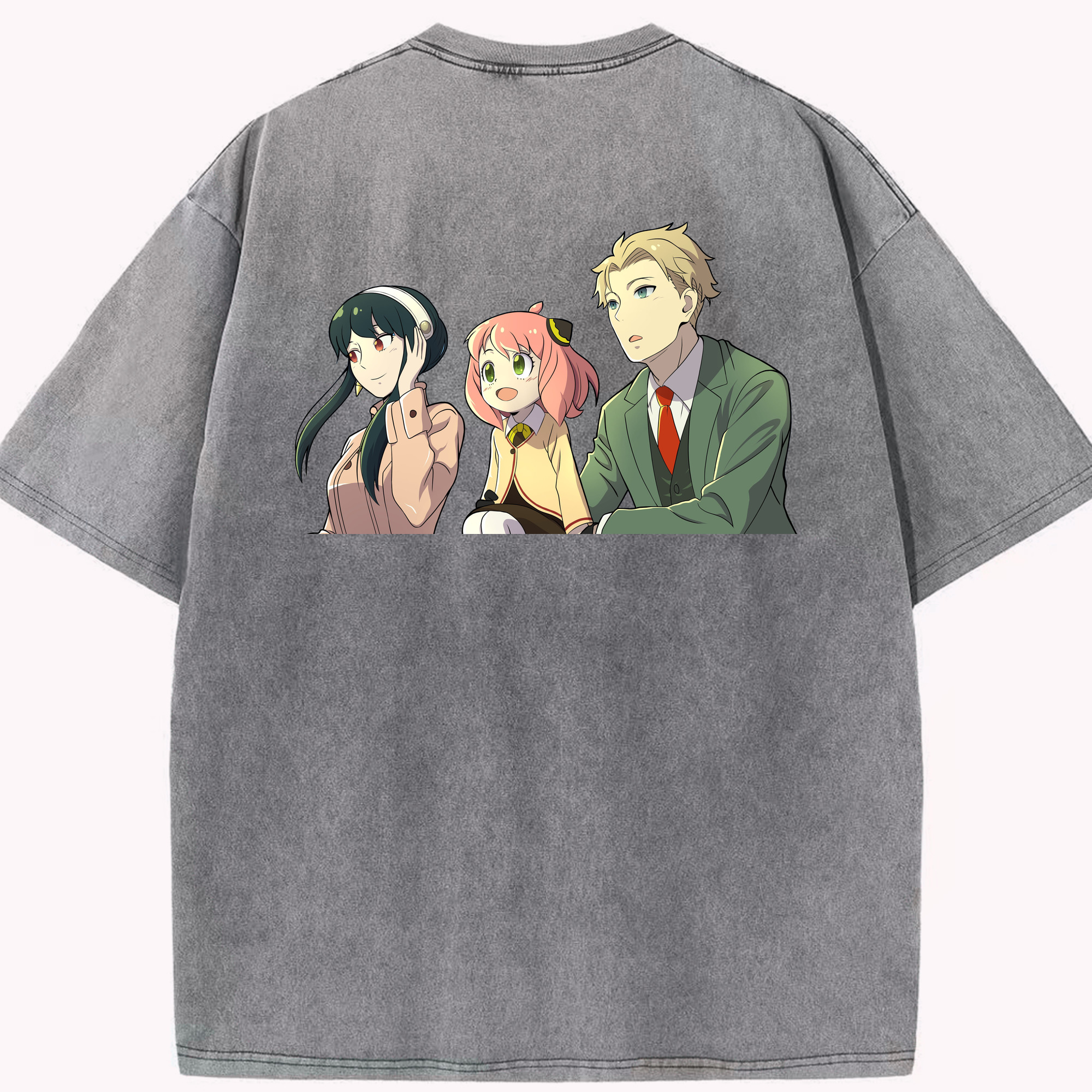 （画像用） SPY×FAMILY间谍家家酒 綿100% ヴィンテージ風 半袖Tシャツ（背面プリント）