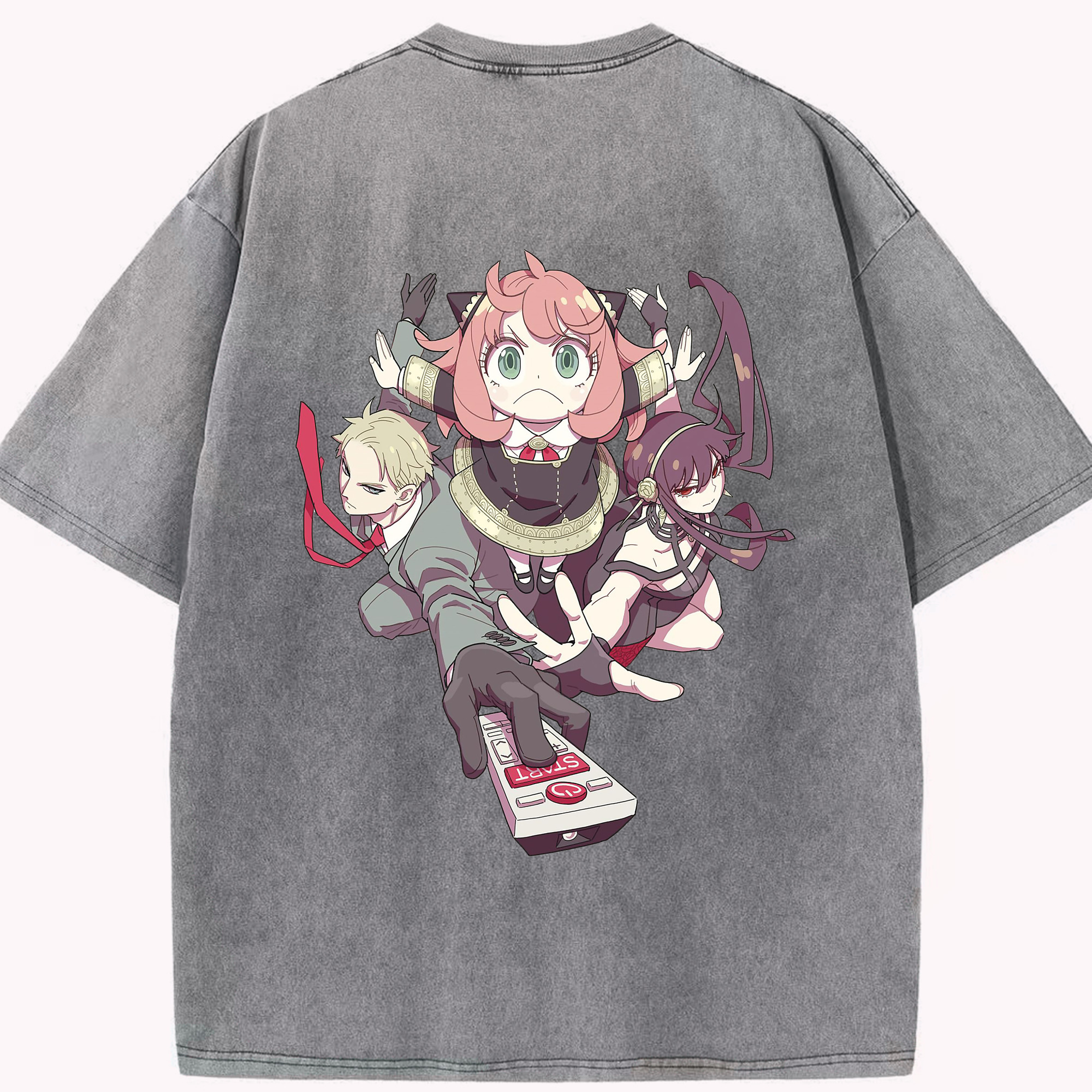 （画像用） SPY×FAMILY间谍家家酒 綿100% ヴィンテージ風 半袖Tシャツ（背面プリント）