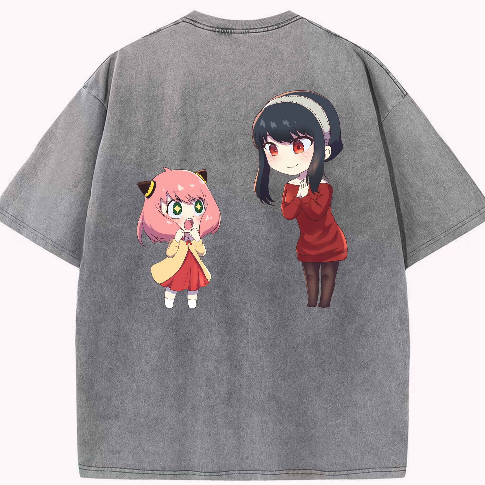 （画像用） SPY×FAMILY间谍家家酒 綿100% ヴィンテージ風 半袖Tシャツ（背面プリント）