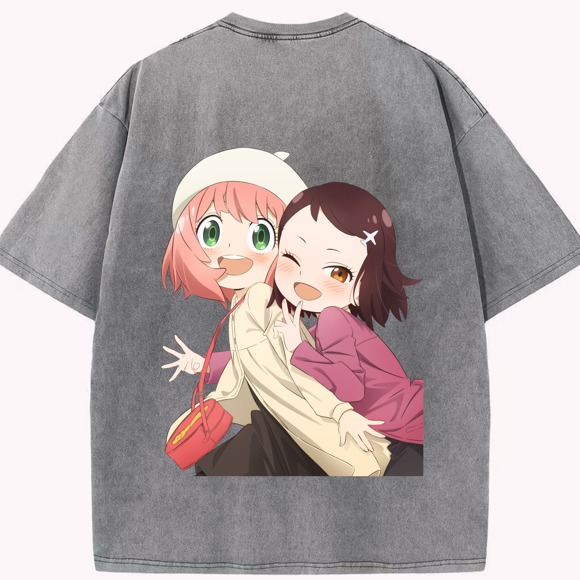 （画像用） SPY×FAMILY间谍家家酒 綿100% ヴィンテージ風 半袖Tシャツ（背面プリント）