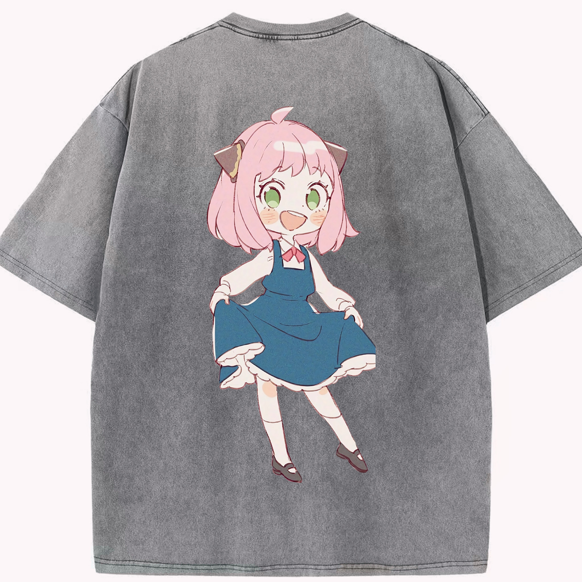 （画像用） SPY×FAMILY间谍家家酒 綿100% ヴィンテージ風 半袖Tシャツ（背面プリント）