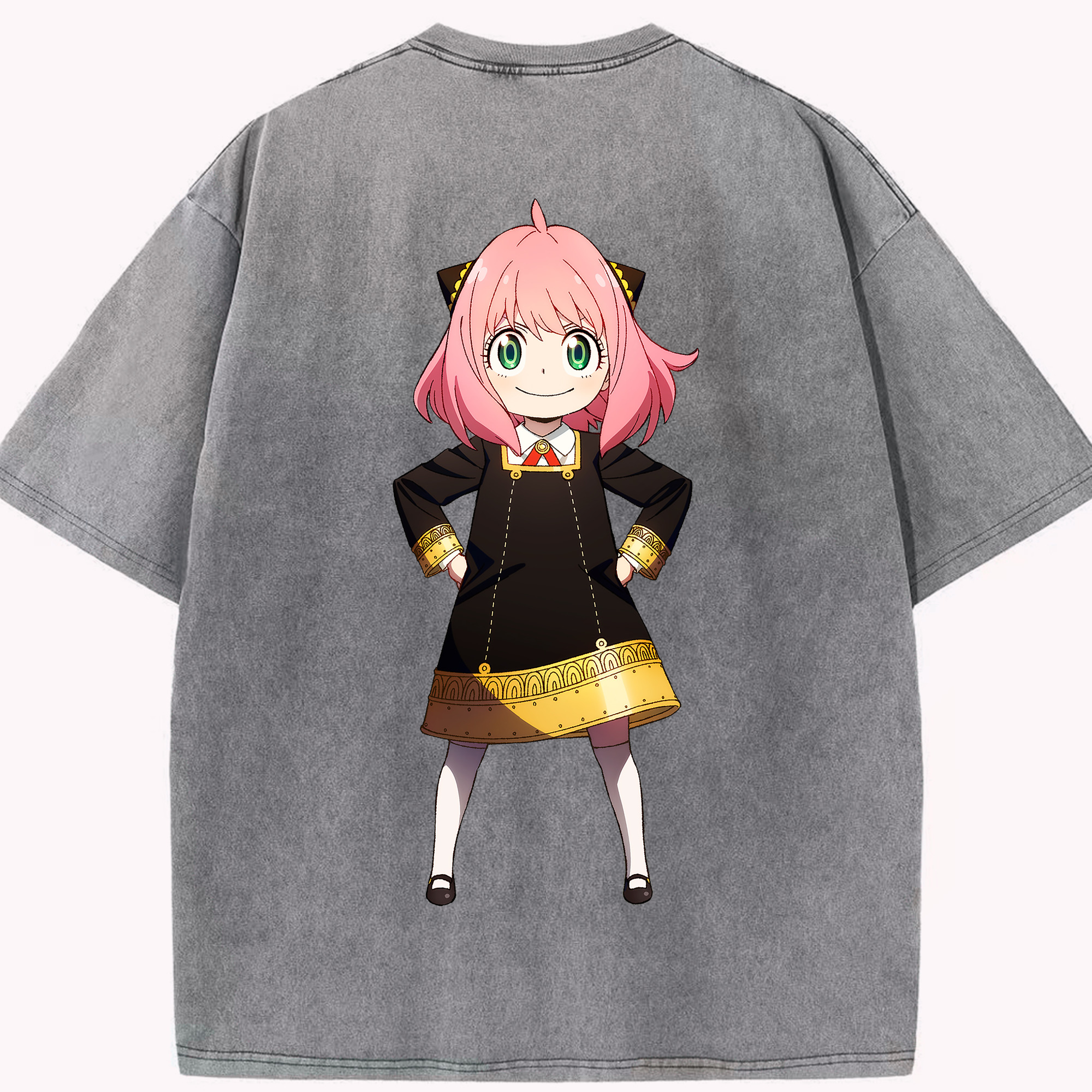 （画像用） SPY×FAMILY间谍家家酒 綿100% ヴィンテージ風 半袖Tシャツ（背面プリント）