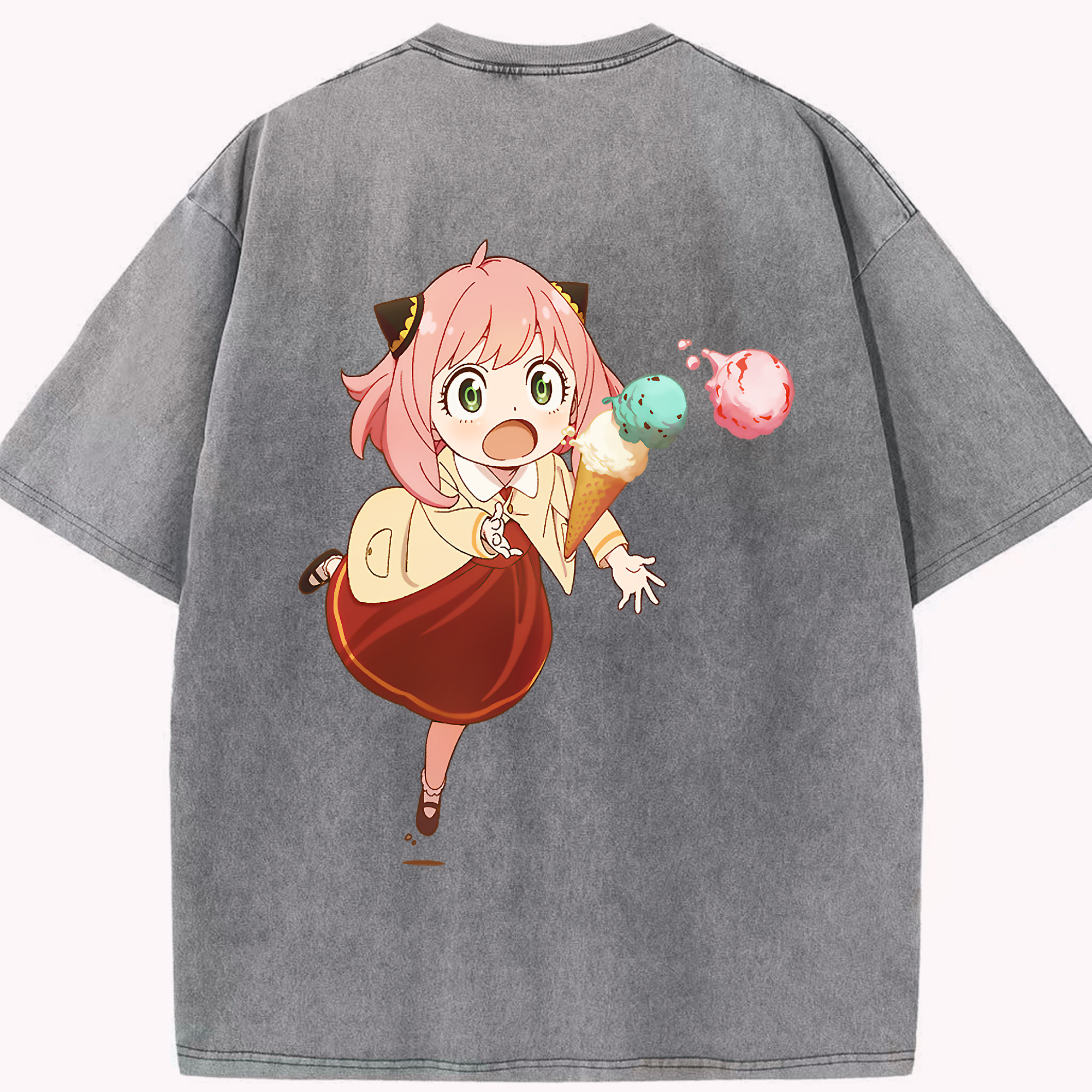 （画像用） SPY×FAMILY间谍家家酒 綿100% ヴィンテージ風 半袖Tシャツ（背面プリント）