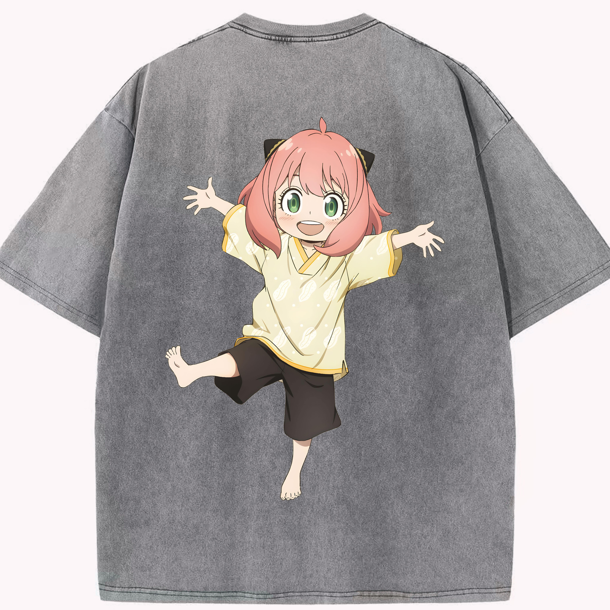 （画像用） SPY×FAMILY间谍家家酒 綿100% ヴィンテージ風 半袖Tシャツ（背面プリント）