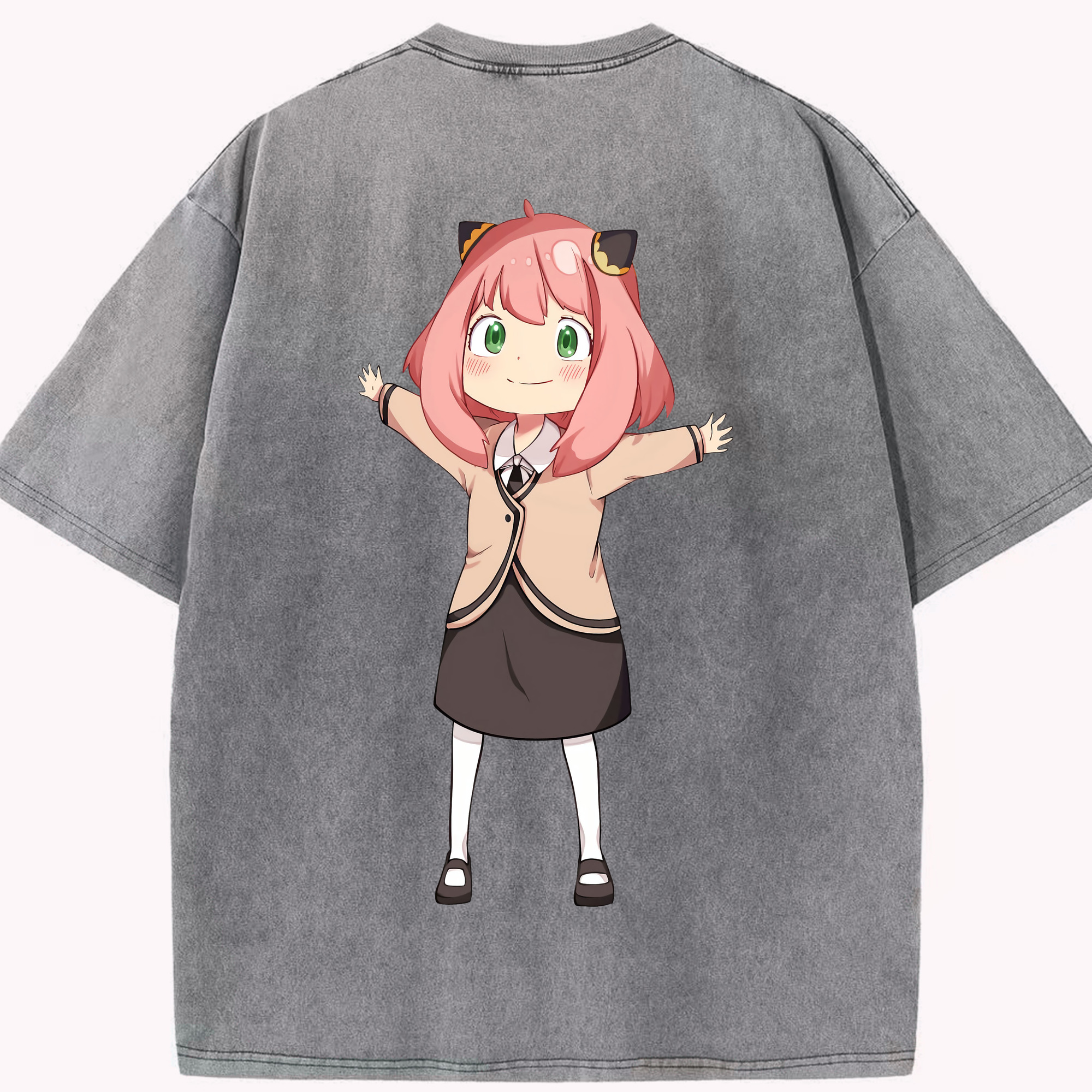 （画像用） SPY×FAMILY间谍家家酒 綿100% ヴィンテージ風 半袖Tシャツ（背面プリント）