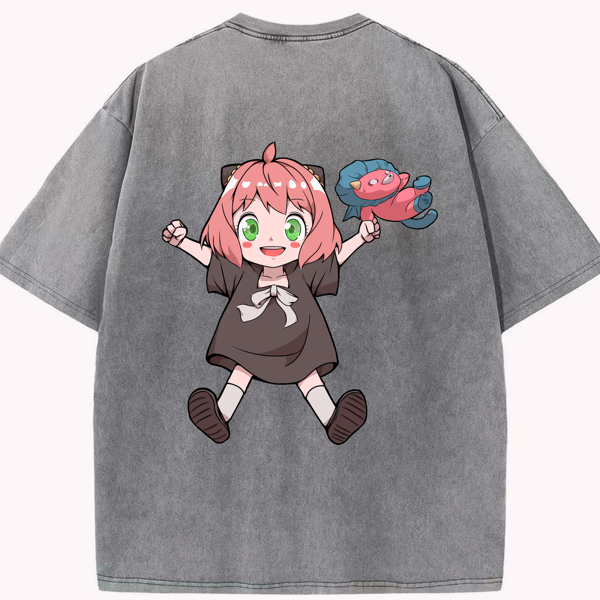 （画像用） SPY×FAMILY间谍家家酒 綿100% ヴィンテージ風 半袖Tシャツ（背面プリント）