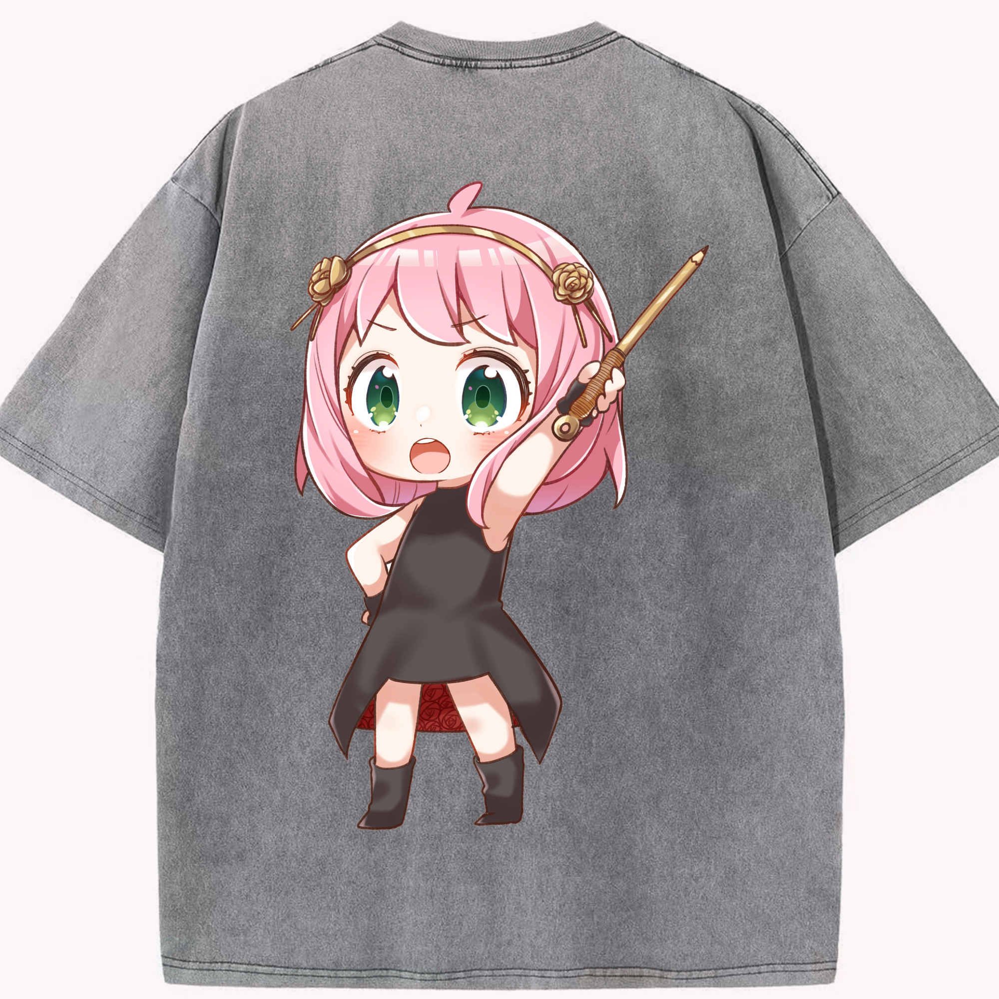 （画像用） SPY×FAMILY间谍家家酒 綿100% ヴィンテージ風 半袖Tシャツ（背面プリント）