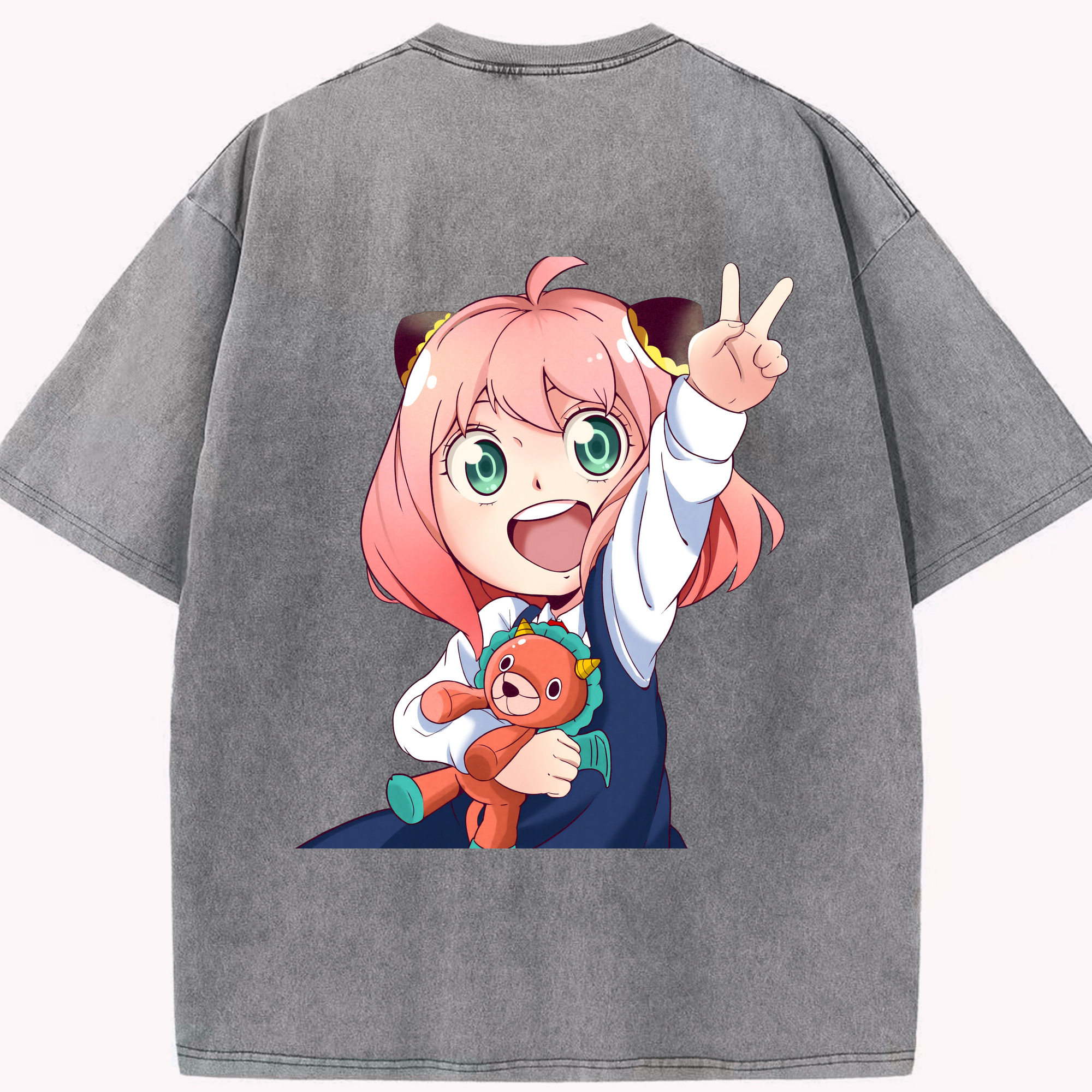 （画像用） SPY×FAMILY间谍家家酒 綿100% ヴィンテージ風 半袖Tシャツ（背面プリント）